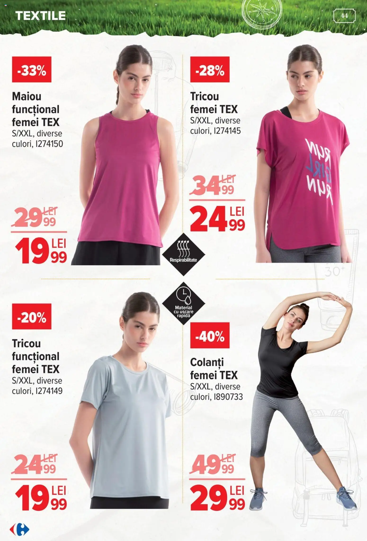 Catalog Carrefour 15 Aprilie - 4 Mai 2026 | Pagina 44 | Produse: Tricou, Maiou, Colanți