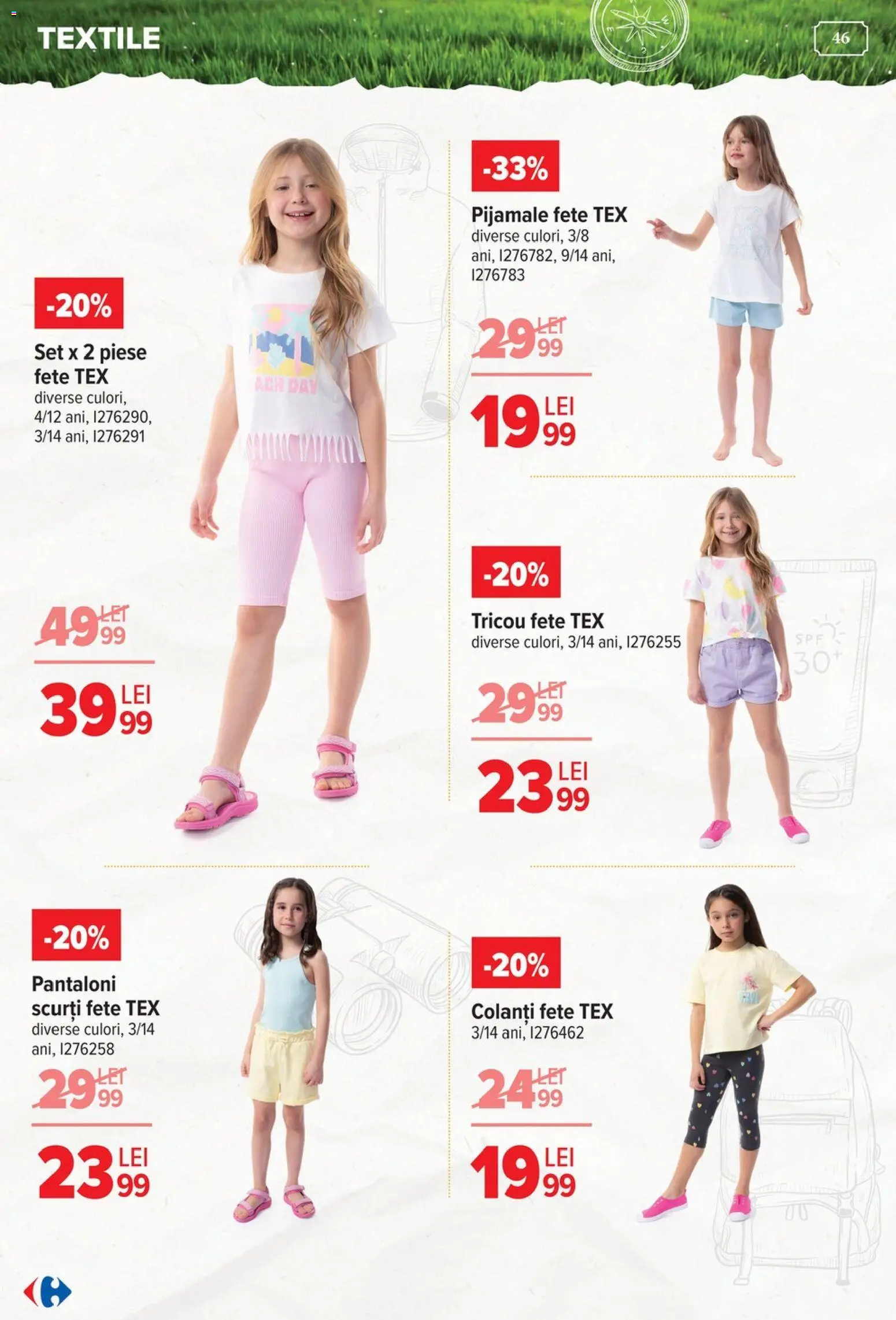 Catalog Carrefour 15 Aprilie - 4 Mai 2026 | Pagina 46 | Produse: Tricou, Pantaloni, Pijamale, Colanți