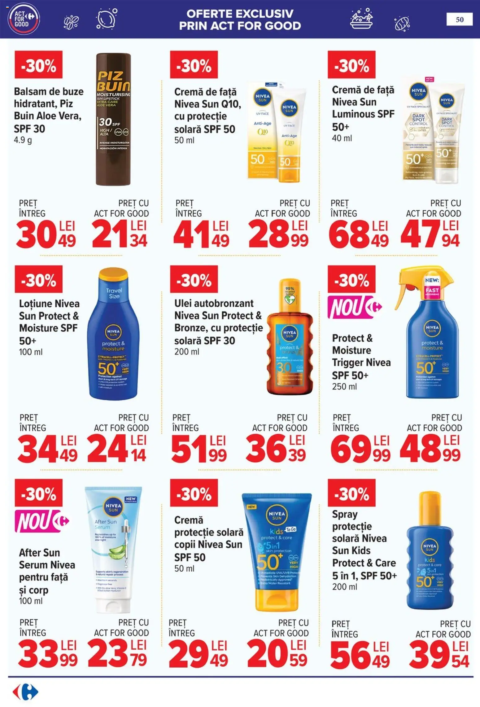 Catalog Carrefour 15 Aprilie - 4 Mai 2026 | Pagina 50 | Produse: Serum, Aloe vera, Cremă, Ulei