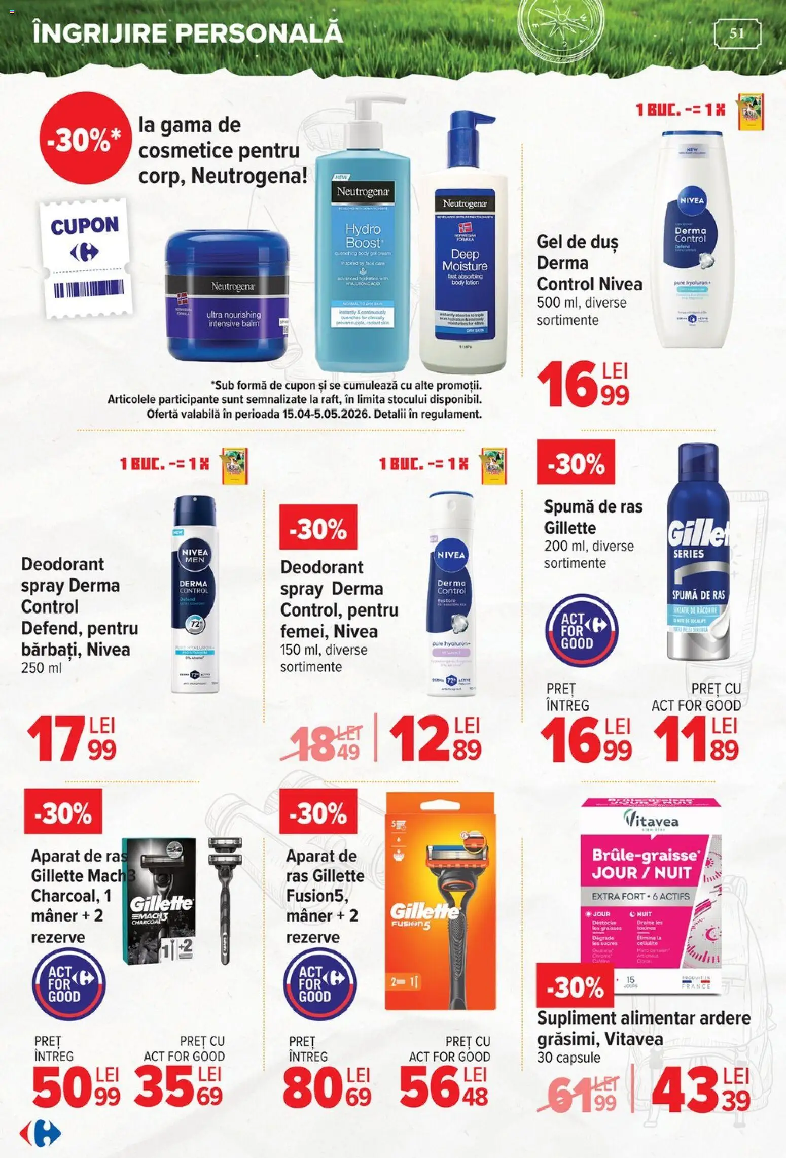 Catalog Carrefour 15 Aprilie - 4 Mai 2026 | Pagina 51 | Produse: Aparat De Ras, Body, Gel de duș, Deodorant