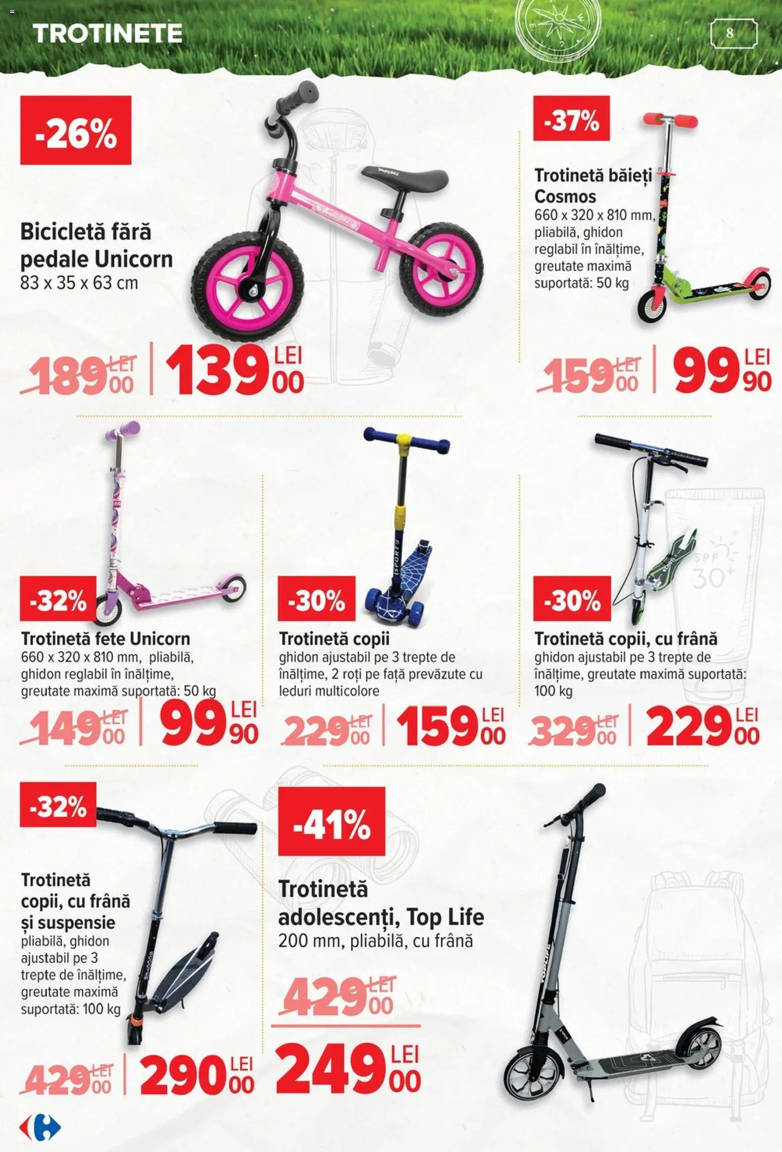 Catalog Carrefour 15 Aprilie - 4 Mai 2026 | Pagina 8 | Produse: Top, Trotinetă, Dana kuşbaşı