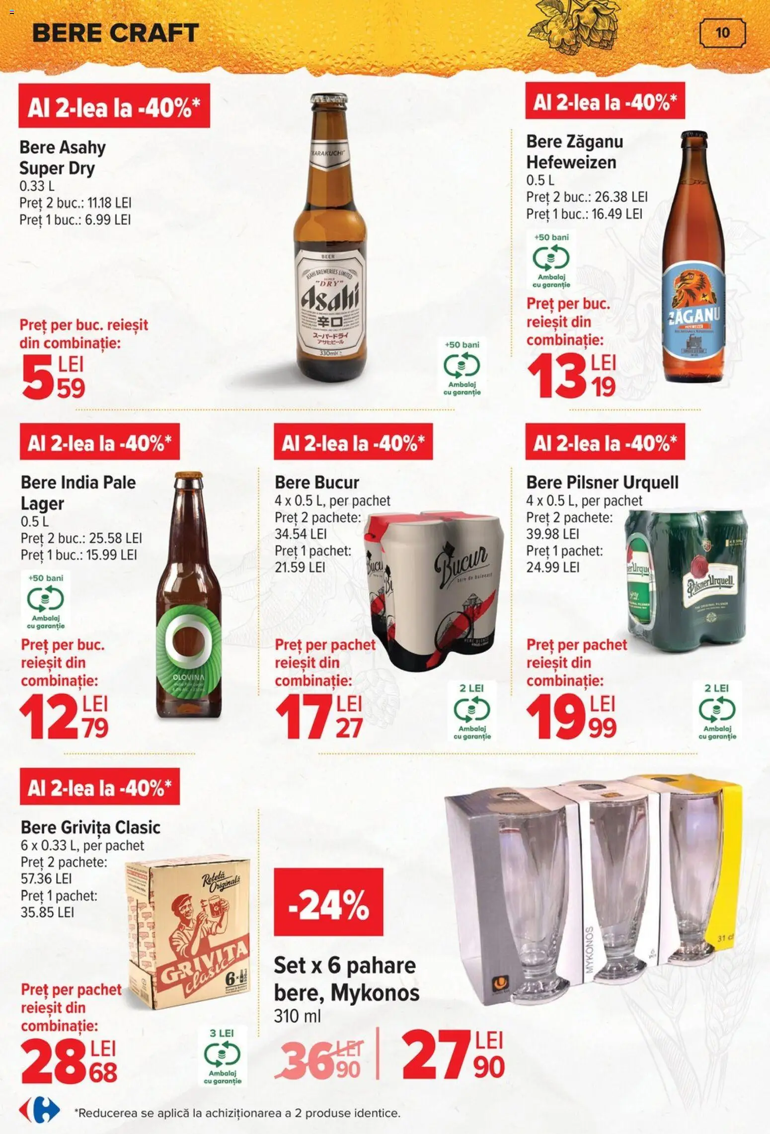 Catalog Carrefour 15 Aprilie - 4 Mai 2026 | Pagina 10 | Produse: Pahare, Bere