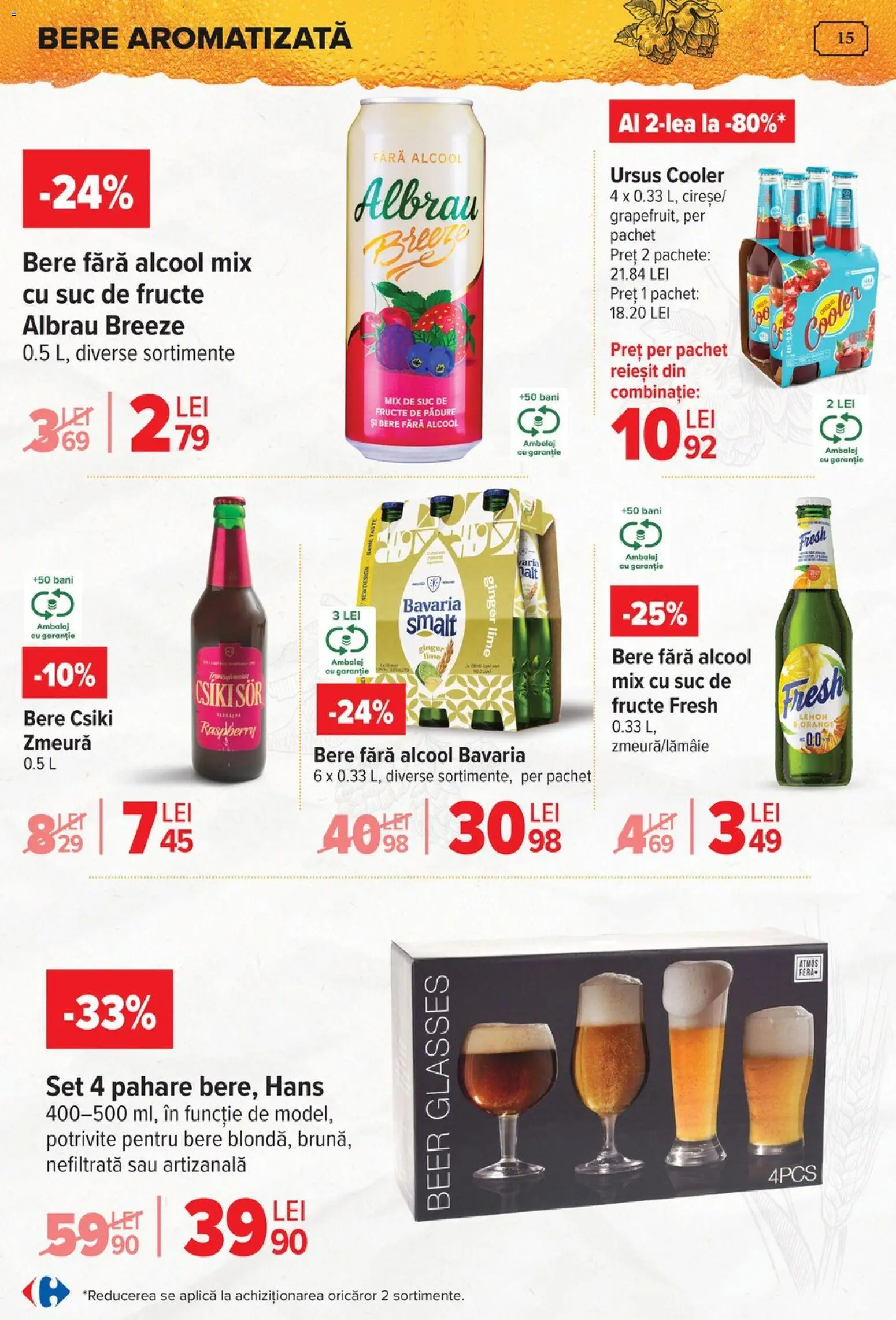 Catalog Carrefour 15 Aprilie - 4 Mai 2026 | Pagina 15 | Produse: Zmeură, Pahare, Bere, Fructe