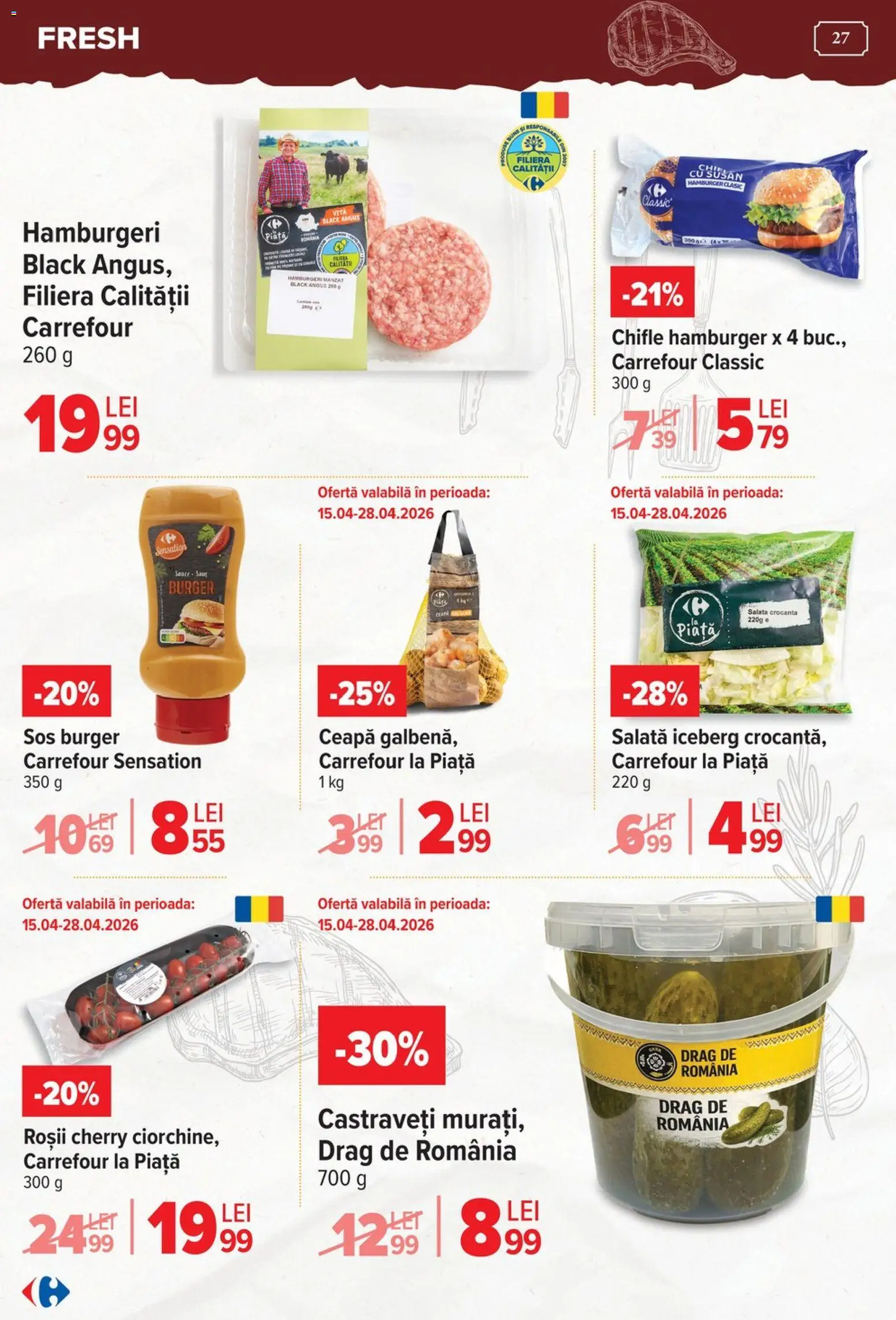 Catalog Carrefour 15 Aprilie - 4 Mai 2026 | Pagina 27 | Produse: Roșii, Castraveți, Salată, Ceapă