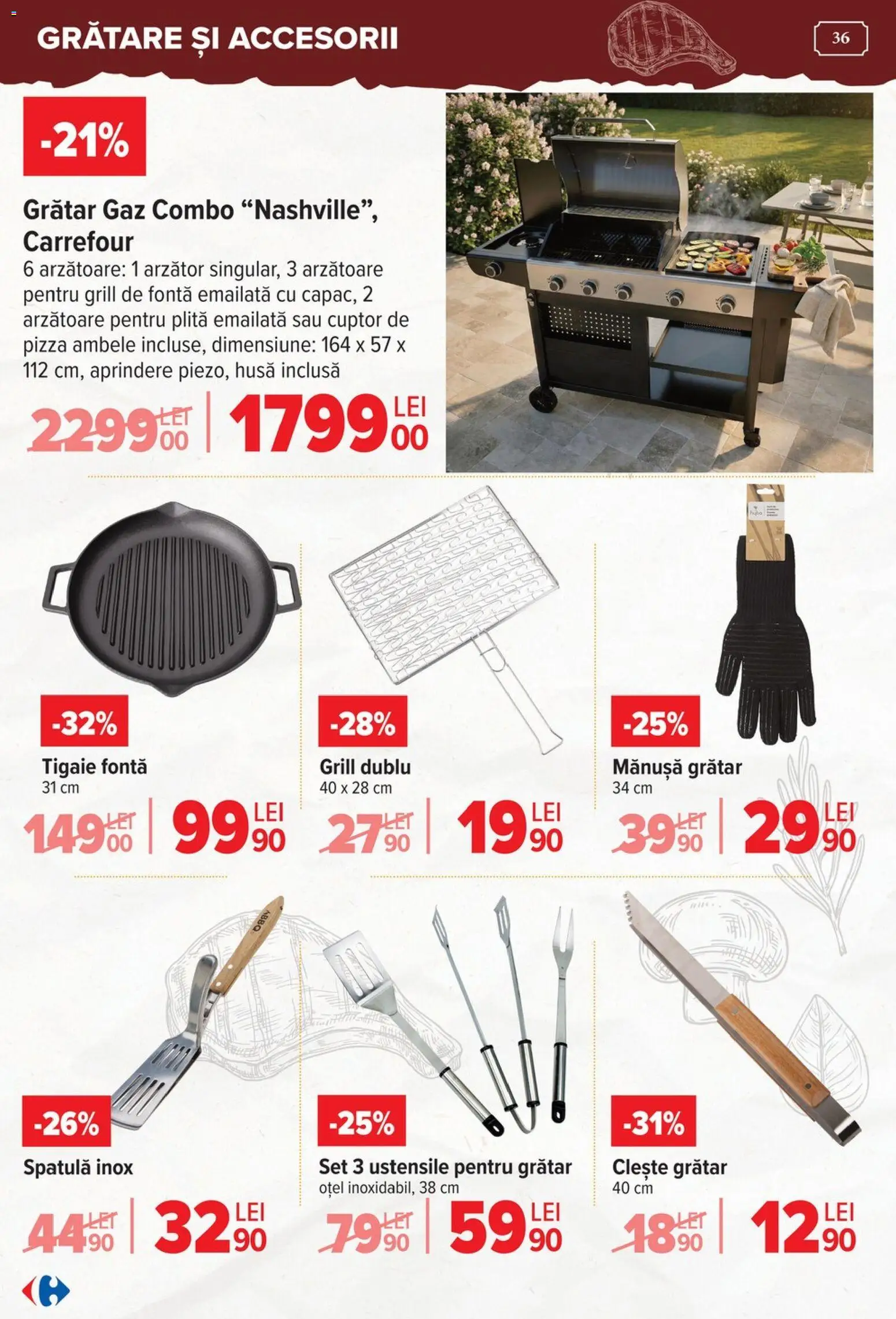 Catalog Carrefour 15 Aprilie - 4 Mai 2026 | Pagina 36 | Produse: Cuptor, Plită, Clește, Grătar