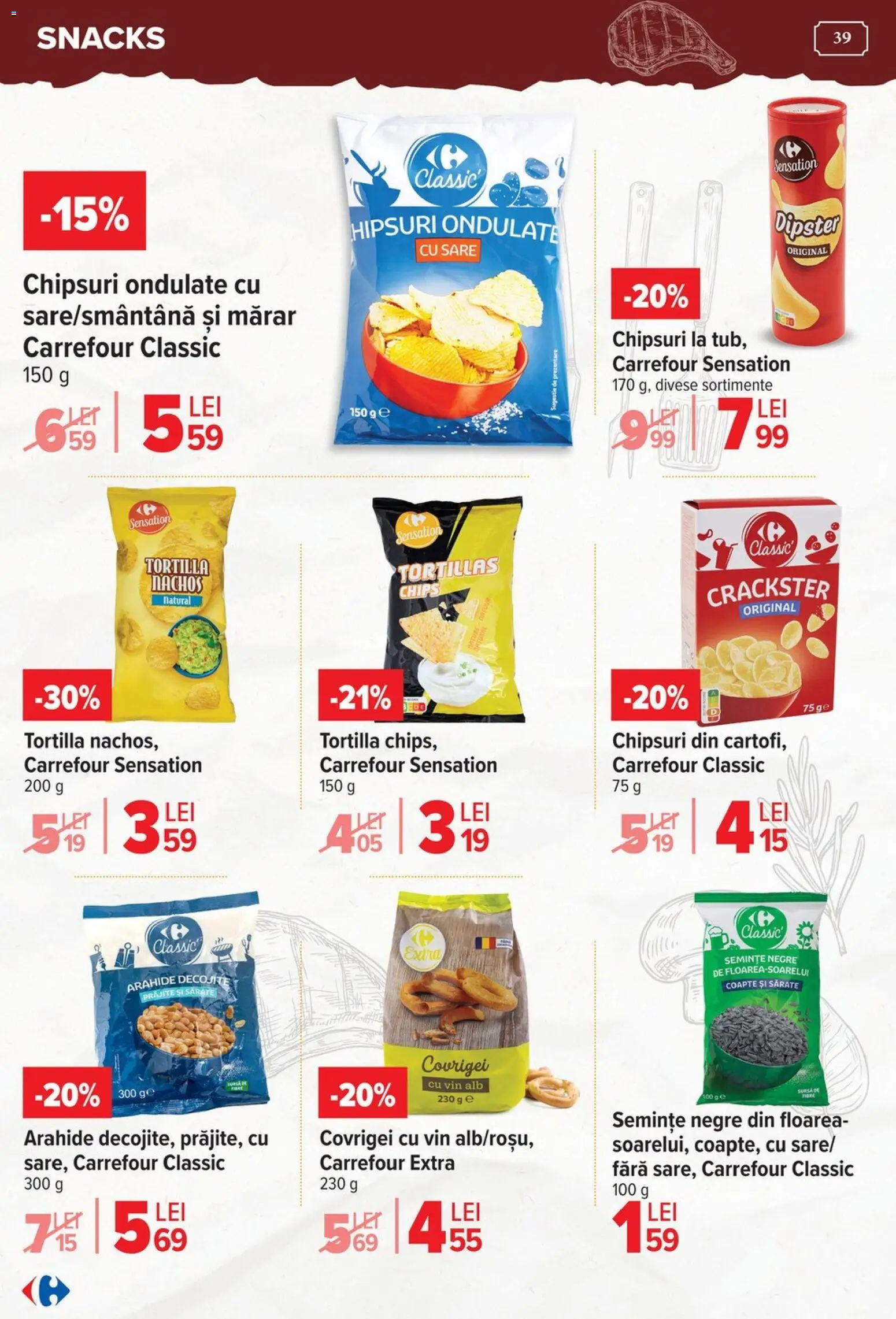 Catalog Carrefour 15 Aprilie - 4 Mai 2026 | Pagina 39 | Produse: Arahide, Chipsuri, Tortillas, Sare