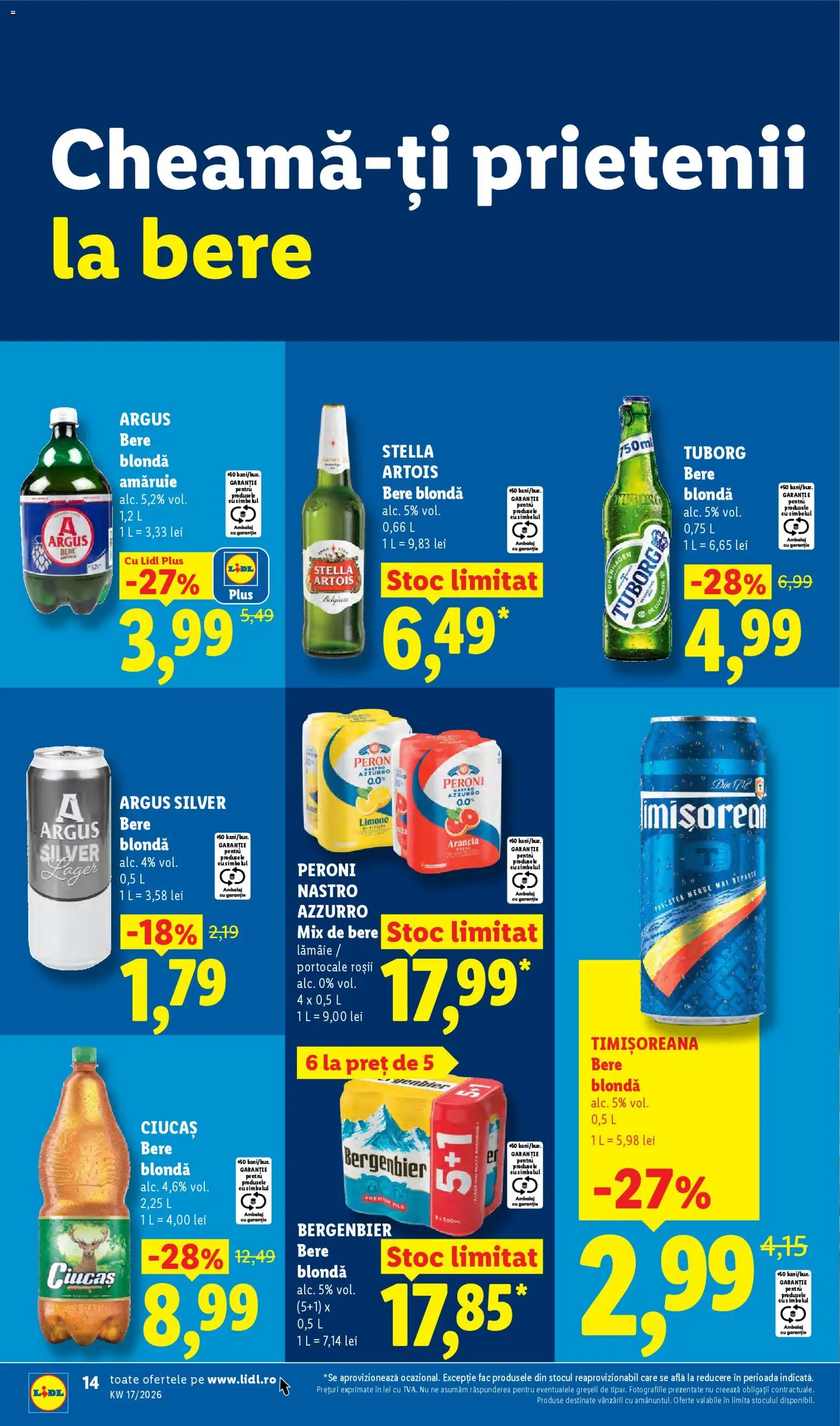 Catalog LIDL 20 - 25 Aprilie 2026 | Pagina 14 | Produse: Bere, Portocale, Plastik Kulübe, Lămâie