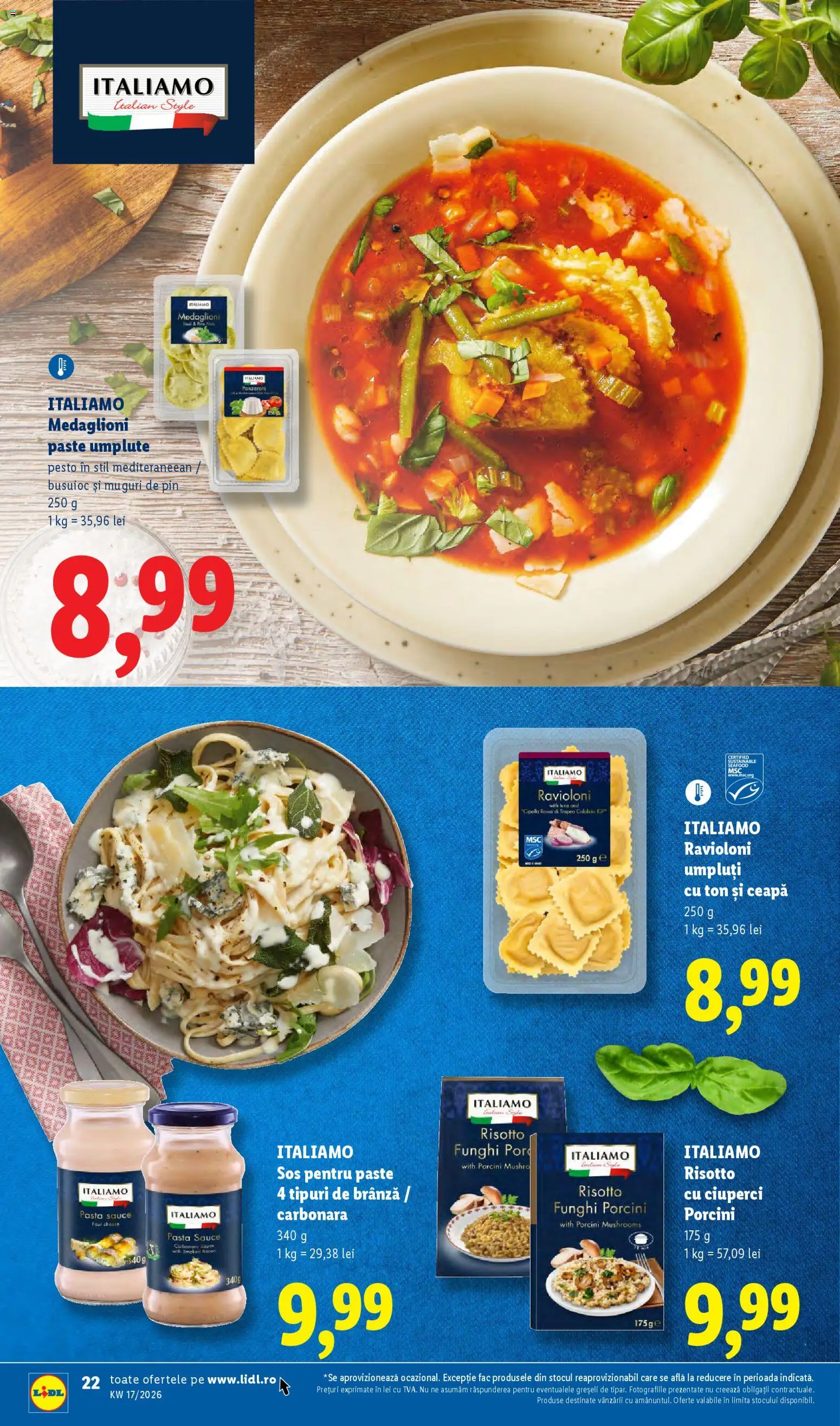 Catalog LIDL 20 - 25 Aprilie 2026 | Pagina 22 | Produse: Ciuperci, Brânză, Paste, Ceapă