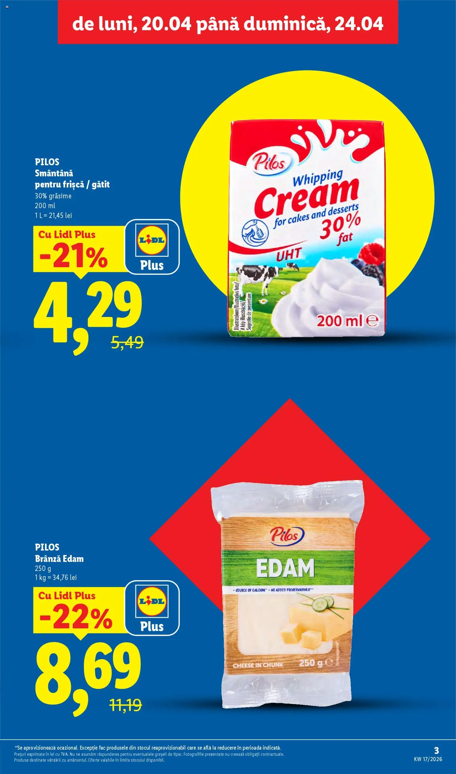 Catalog LIDL 20 - 25 Aprilie 2026 | Pagina 3 | Produse: Toplar, Brânză, Frișcă, Smântână
