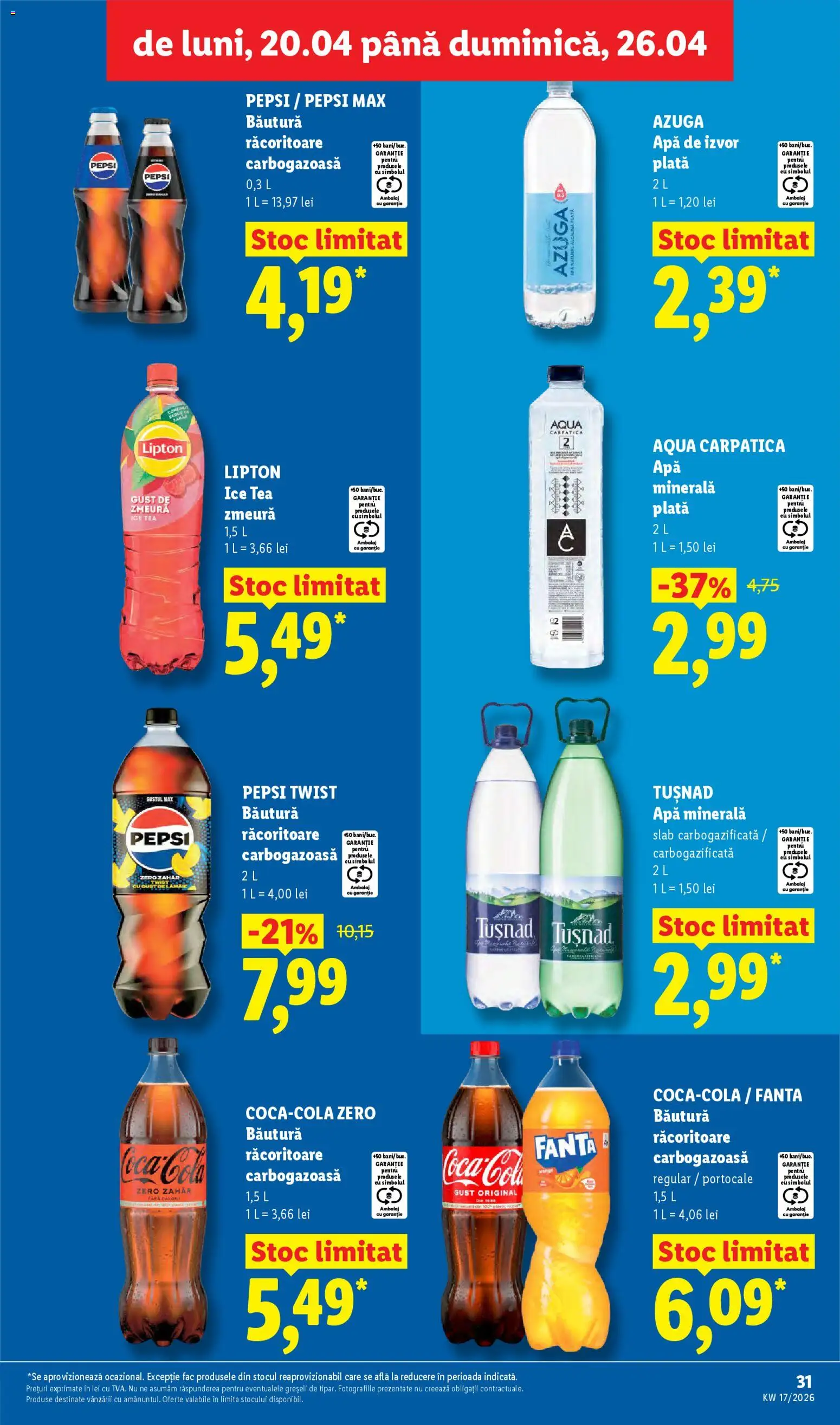 Catalog LIDL 20 - 25 Aprilie 2026 | Pagina 31 | Produse: Portocale, Ice tea, Apă, Zahăr