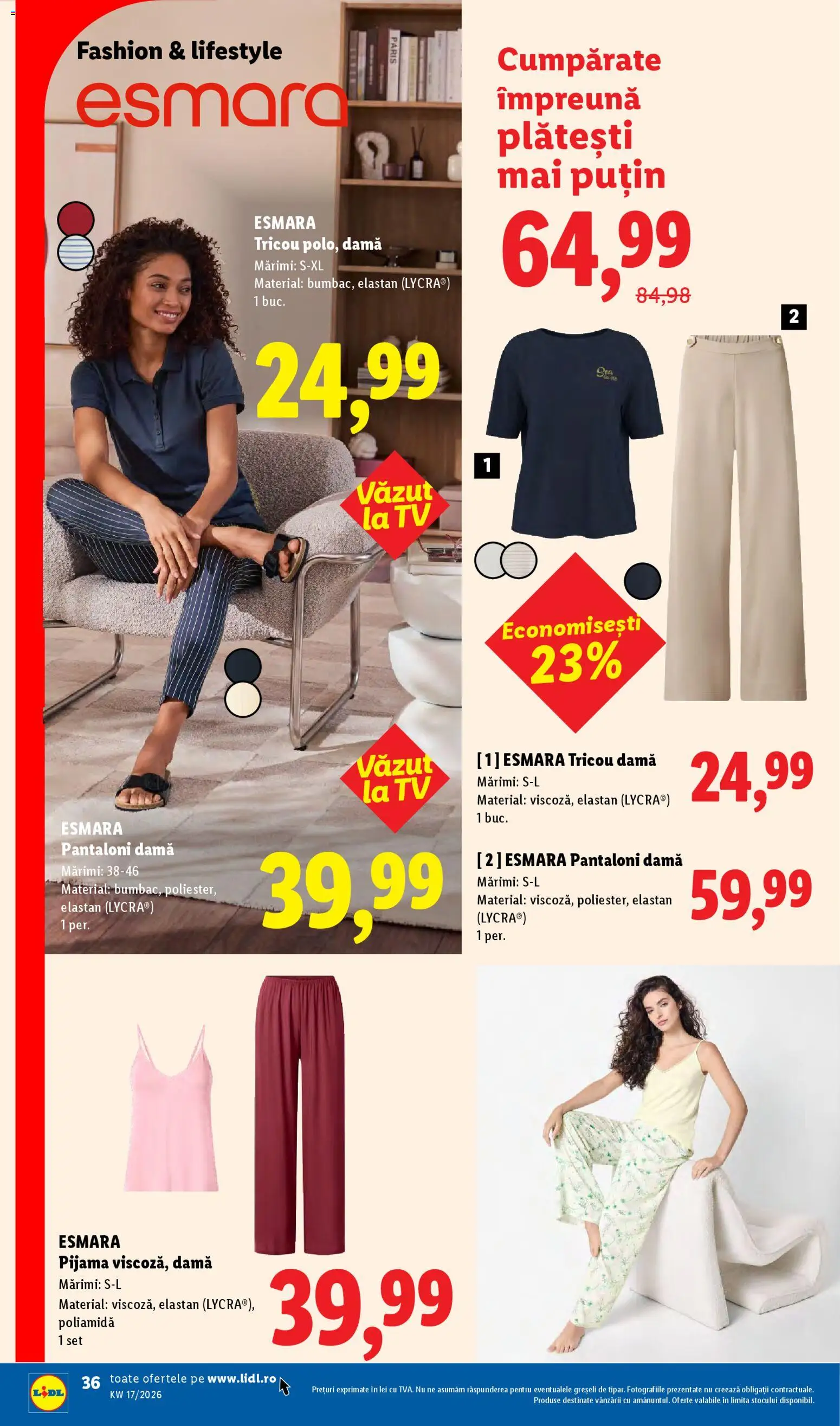 Catalog LIDL 20 - 25 Aprilie 2026 | Pagina 36 | Produse: Tricou, Pantaloni