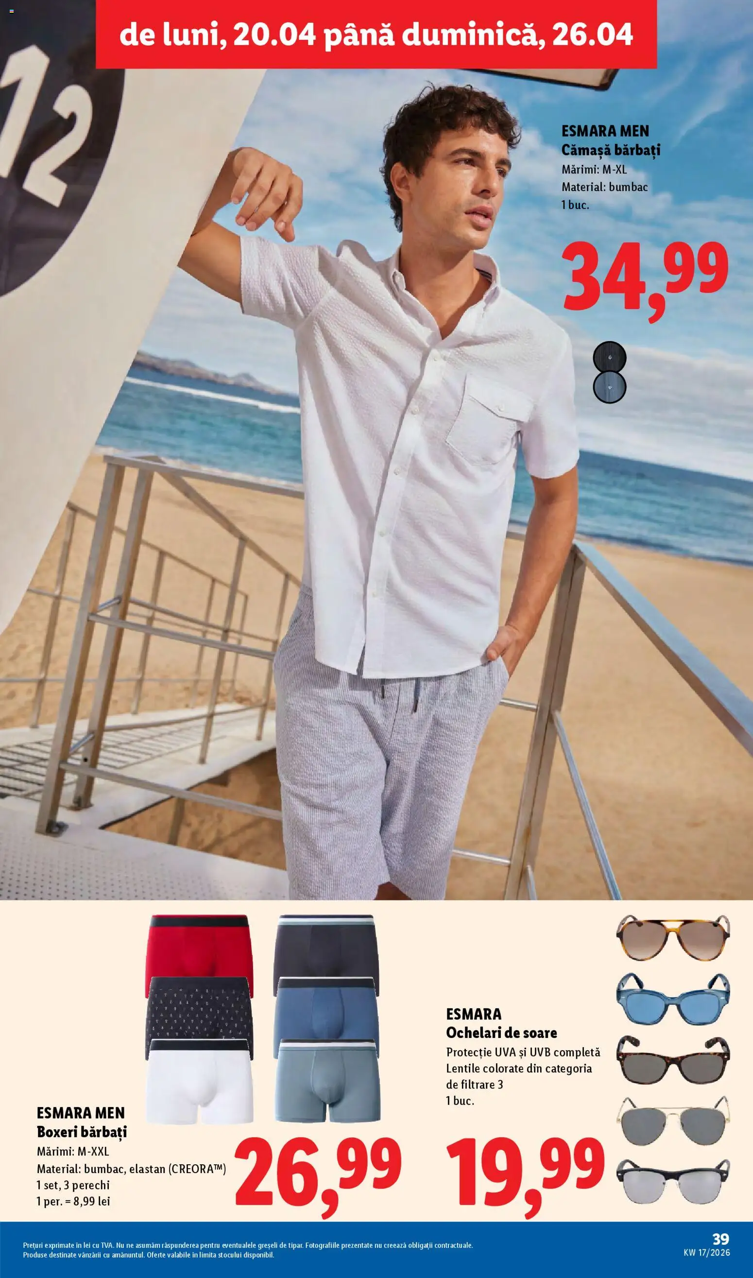 Catalog LIDL 20 - 25 Aprilie 2026 | Pagina 39 | Produse: Ochelari, Ochelari de soare, Boxeri