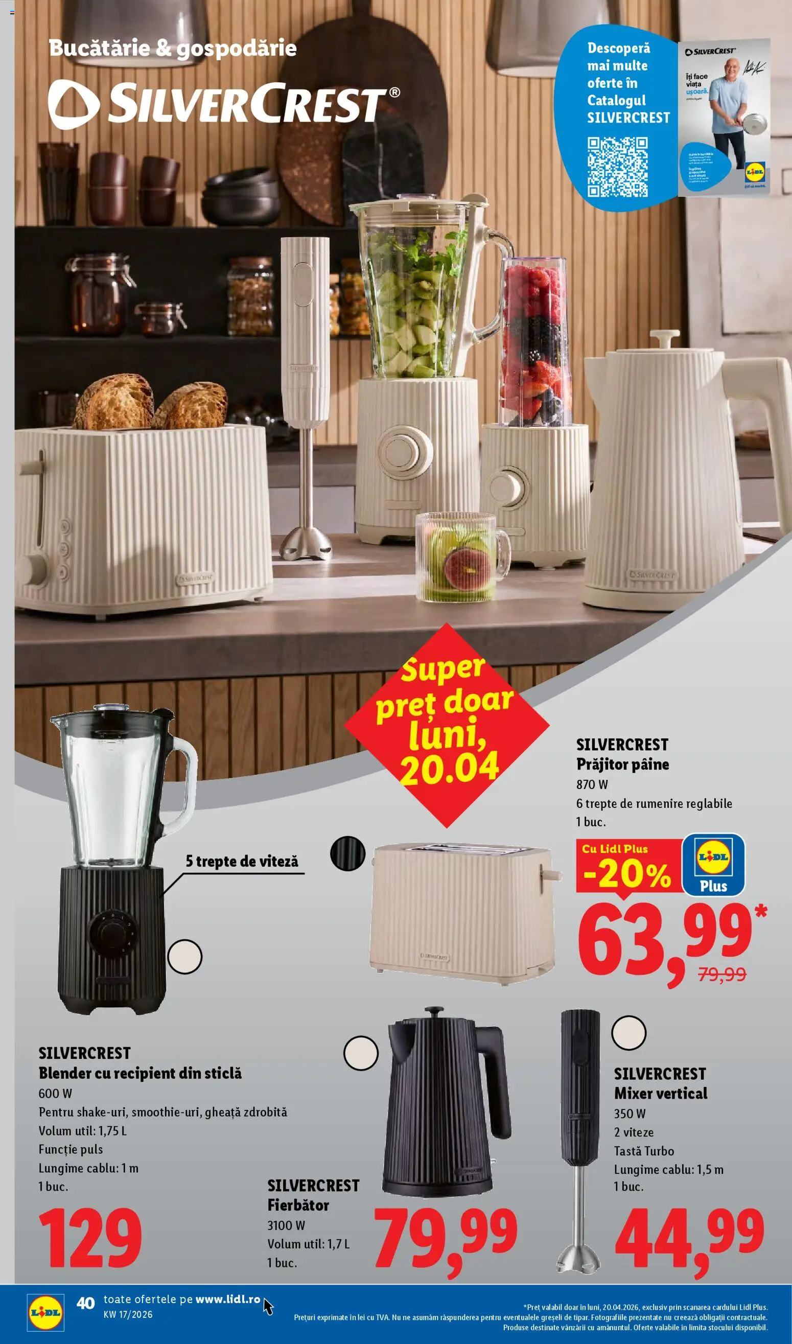 Catalog LIDL 20 - 25 Aprilie 2026 | Pagina 40 | Produse: Cablu, Mixer, Bucătărie, Pâine