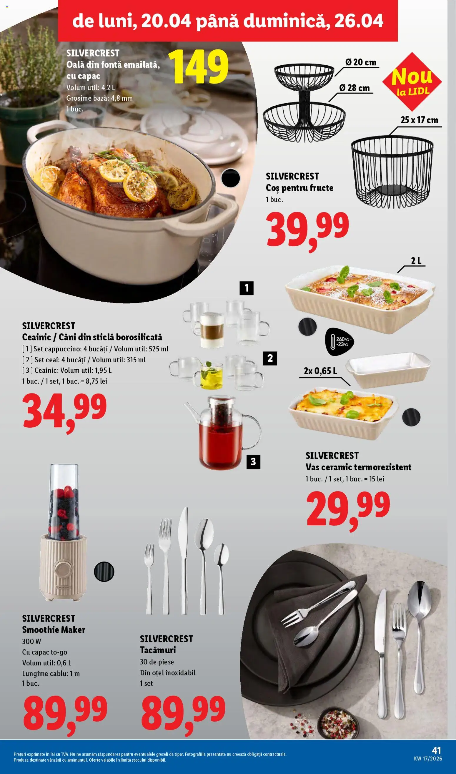 Catalog LIDL 20 - 25 Aprilie 2026 | Pagina 41 | Produse: Oală, Coș, Ceai, Smoothie