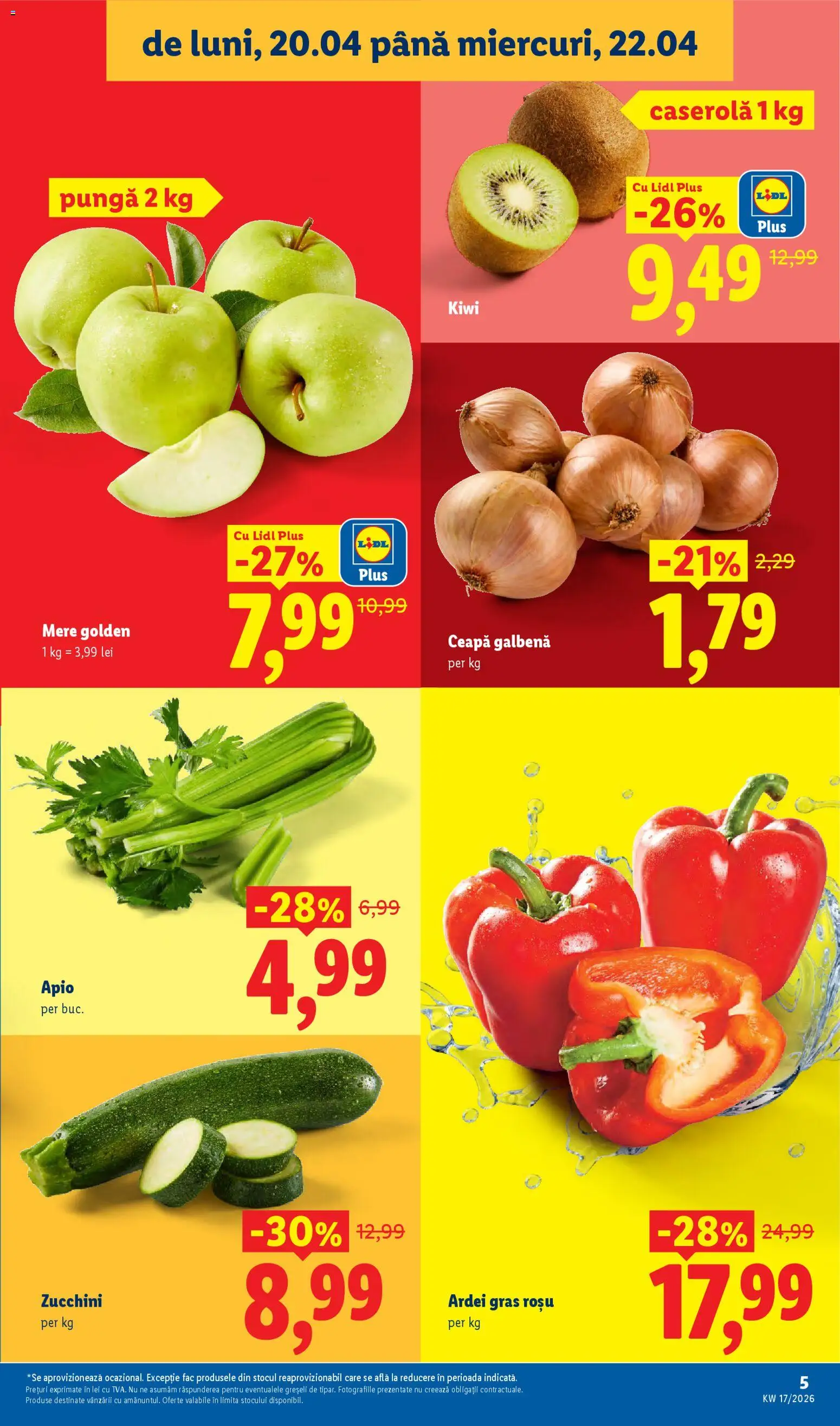 Catalog LIDL 20 - 25 Aprilie 2026 | Pagina 5 | Produse: Ceapă galbenă, Ardei, Kiwi, Ceapă