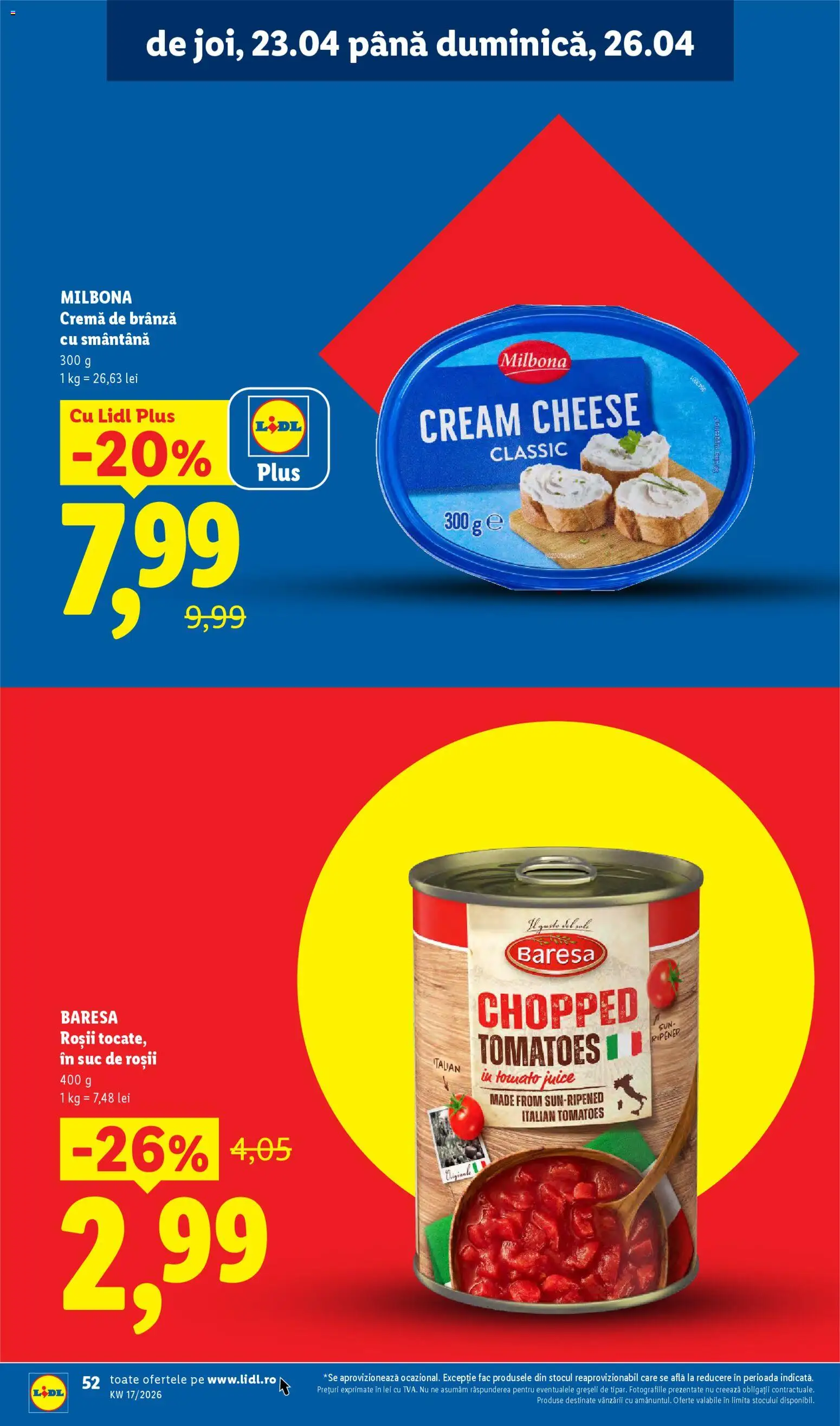 Catalog LIDL 20 - 25 Aprilie 2026 | Pagina 52 | Produse: Cremă, Roșii, Cremă de brânză, Smântână