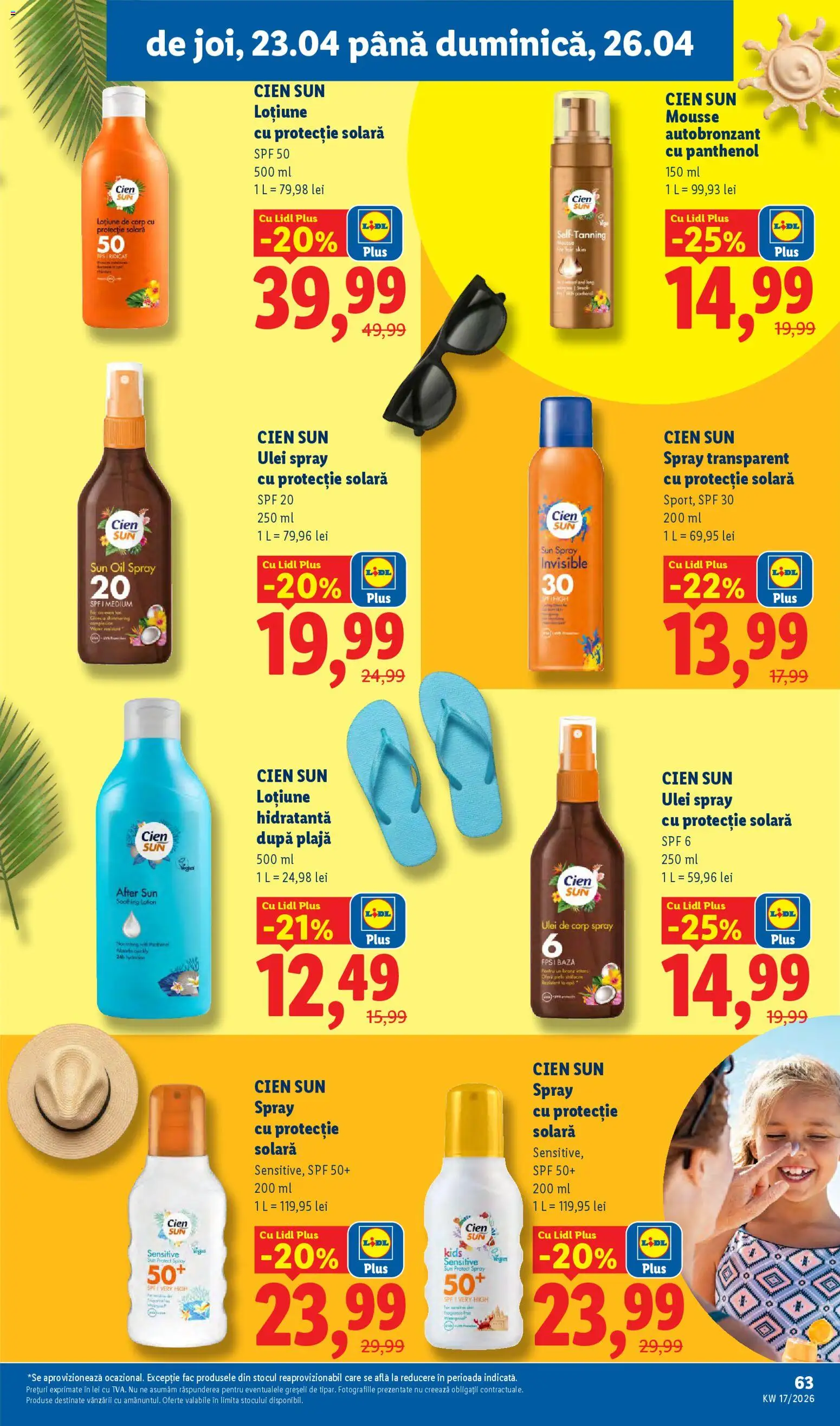 Catalog LIDL 20 - 25 Aprilie 2026 | Pagina 63 | Produse: Ulei de corp, Ulei, Protecție solară