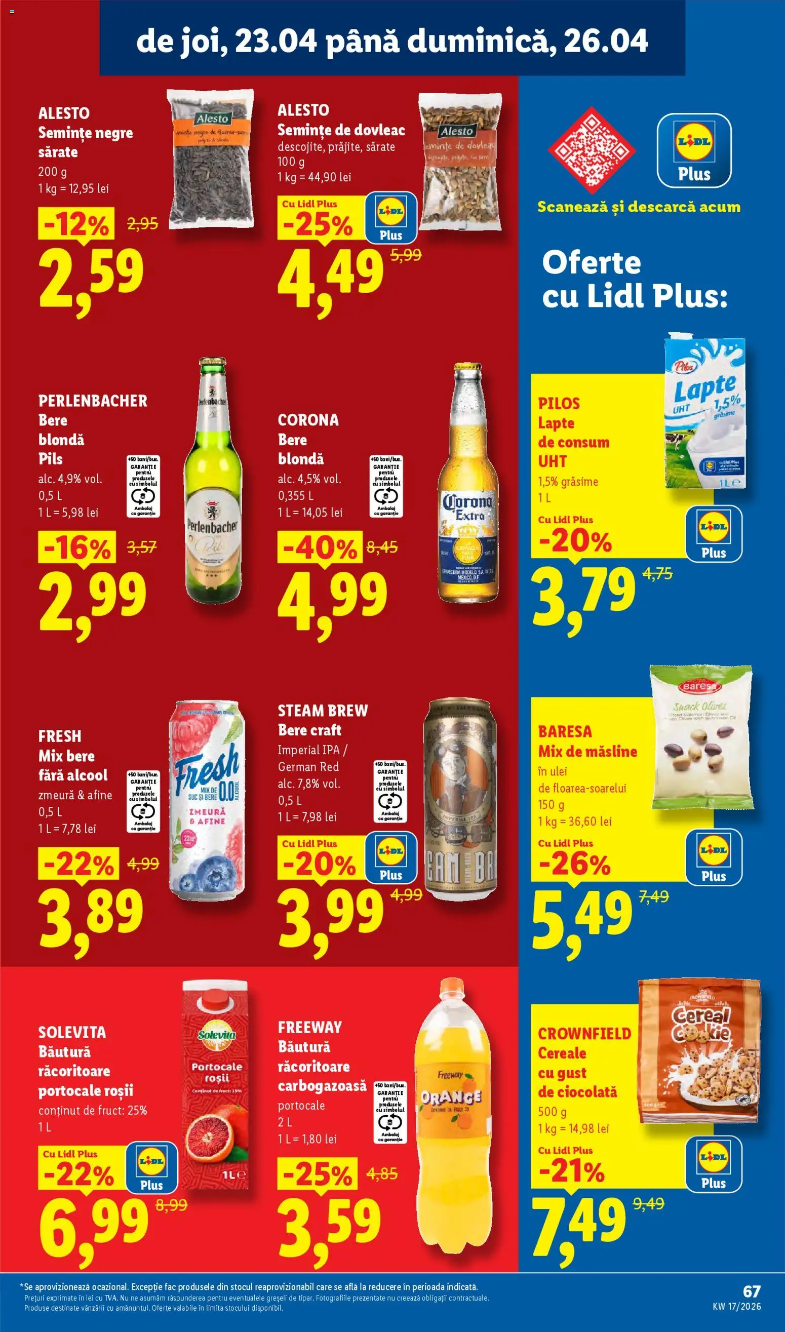 Catalog LIDL 20 - 25 Aprilie 2026 | Pagina 67 | Produse: Lapte, Ciocolată, Roșii, Cereale