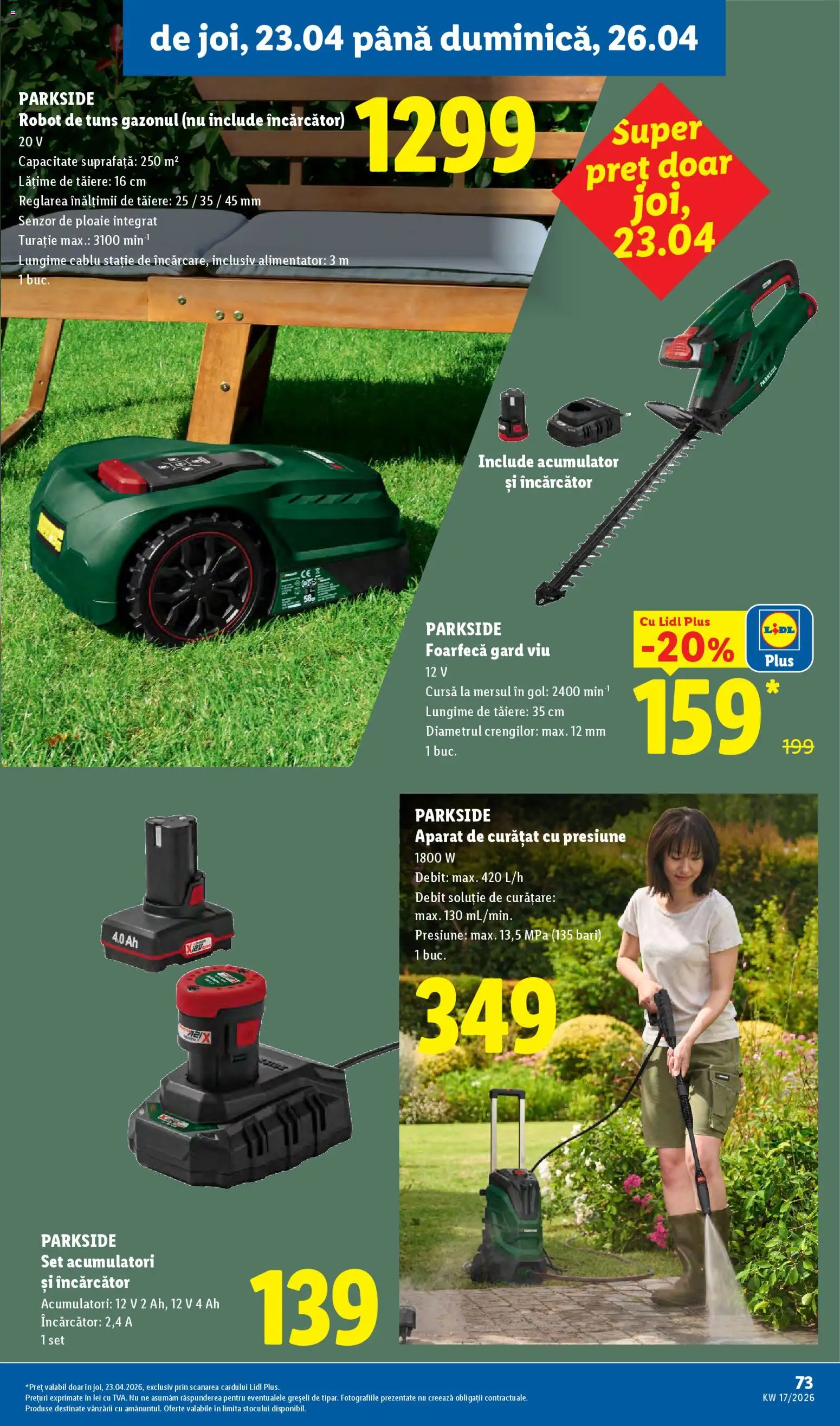 Catalog LIDL 20 - 25 Aprilie 2026 | Pagina 73 | Produse: Trimmer, Încărcător, Cablu, Robot