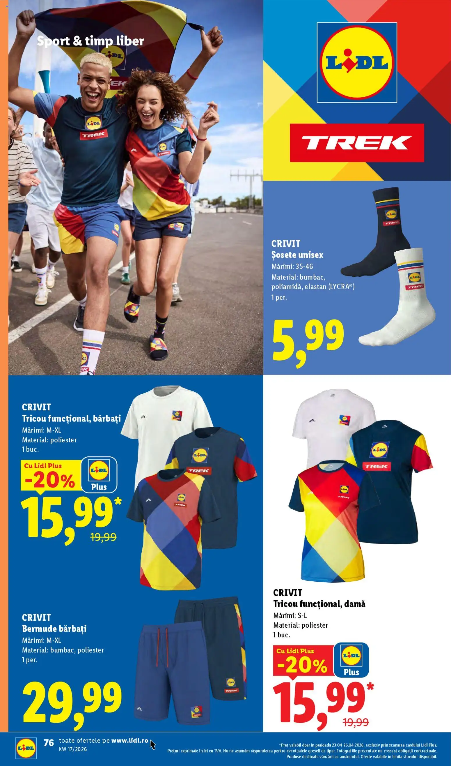 Catalog LIDL 20 - 25 Aprilie 2026 | Pagina 76 | Produse: Tricou, Șosete