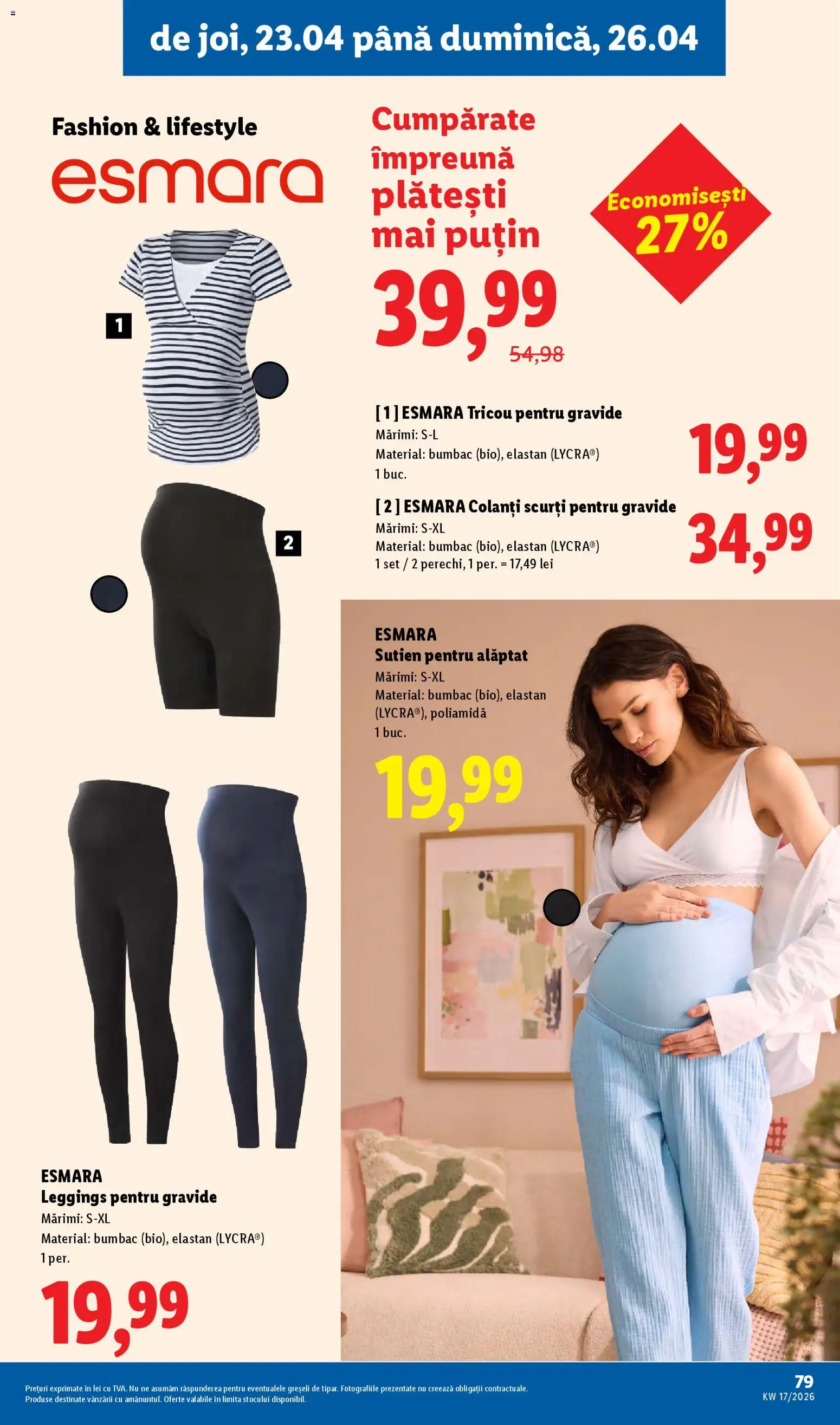 Catalog LIDL 20 - 25 Aprilie 2026 | Pagina 79 | Produse: Tricou, Sutien, Colanți