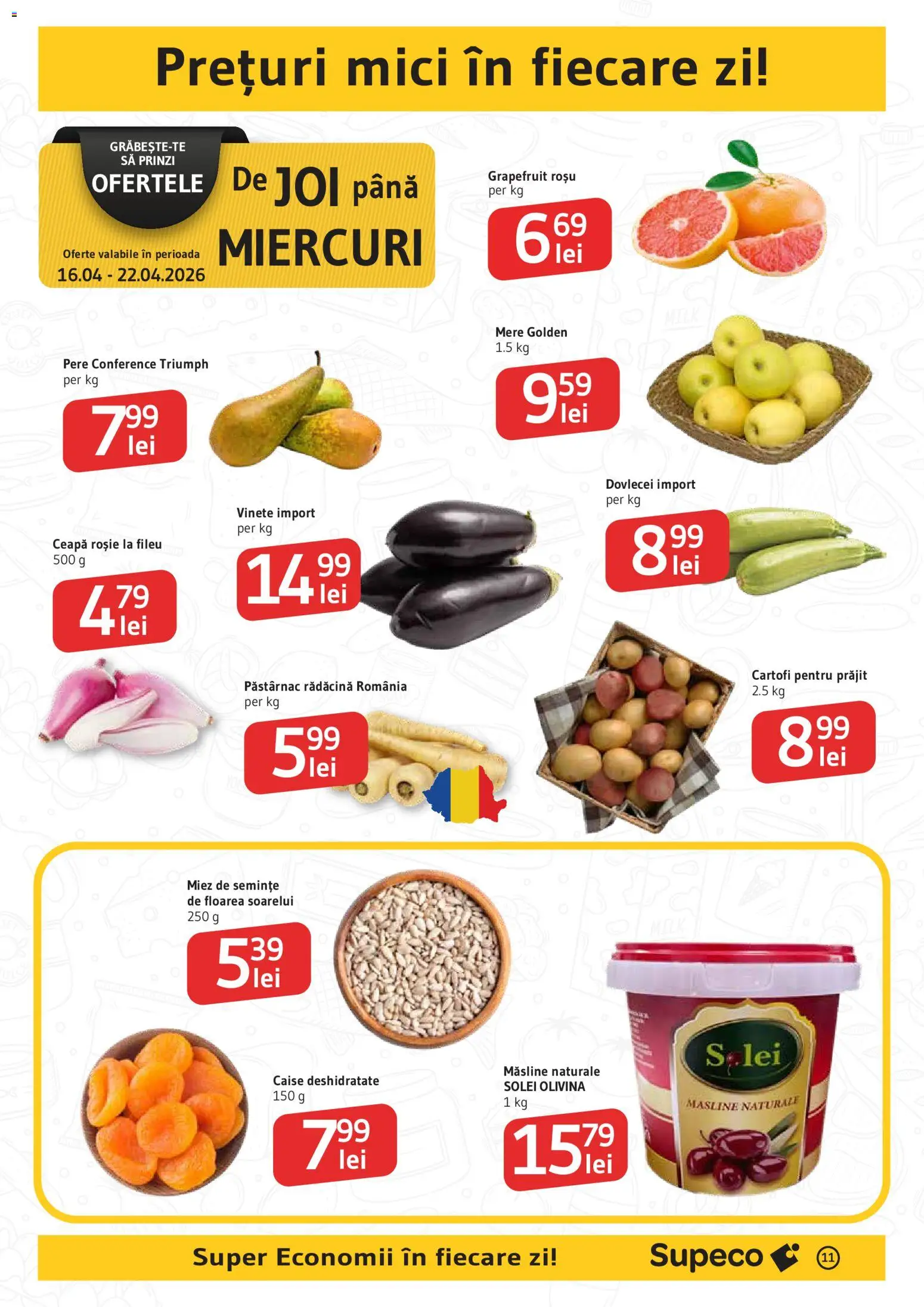 Catalog Supeco 16 - 28 Aprilie 2026 | Pagina 11 | Produse: Mici, Semințe, Mere, Ahtapot