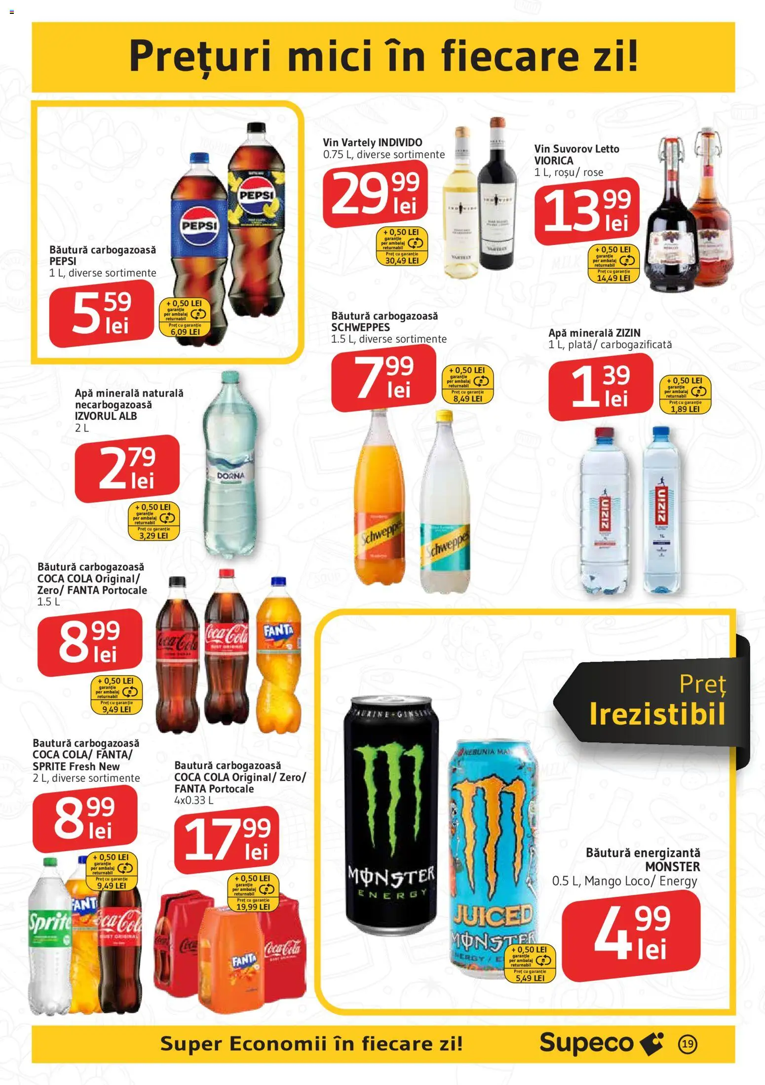 Catalog Supeco 16 - 28 Aprilie 2026 | Pagina 19 | Produse: Mici, Amerikan servis, Băutură energizantă, Apă