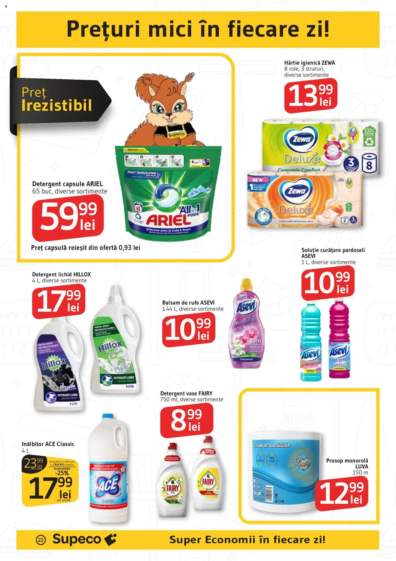 Catalog Supeco 16 - 28 Aprilie 2026 | Pagina 22 | Produse: Prosop monorolă, Mici, Detergent, Balsam de rufe