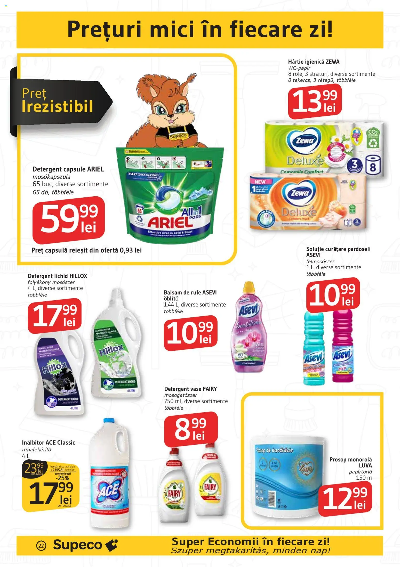 Catalog Supeco 16 - 28 Aprilie 2026 | Pagina 22 | Produse: Prosop monorolă, Mici, Balsam, Detergent