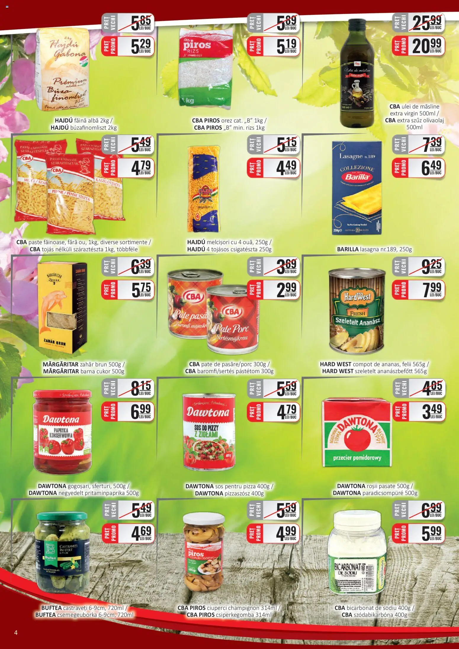 Catalog CBA 16 - 29 Aprilie 2026 | Pagina 4 | Produse: Lasagna, Paste, Sos, Zahăr