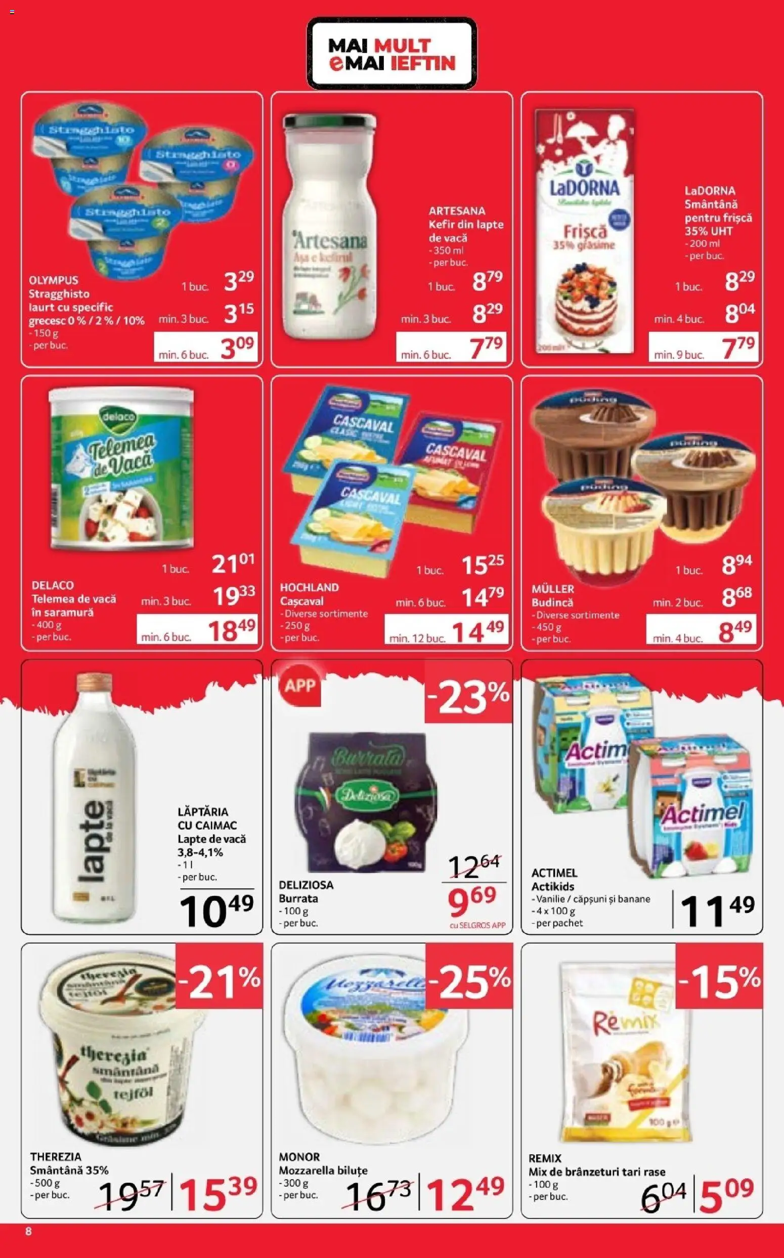 Catalog Selgros 17 - 29 Aprilie 2026 | Pagina 8 | Produse: Cașcaval, Mozzarella, Lapte, Frișcă