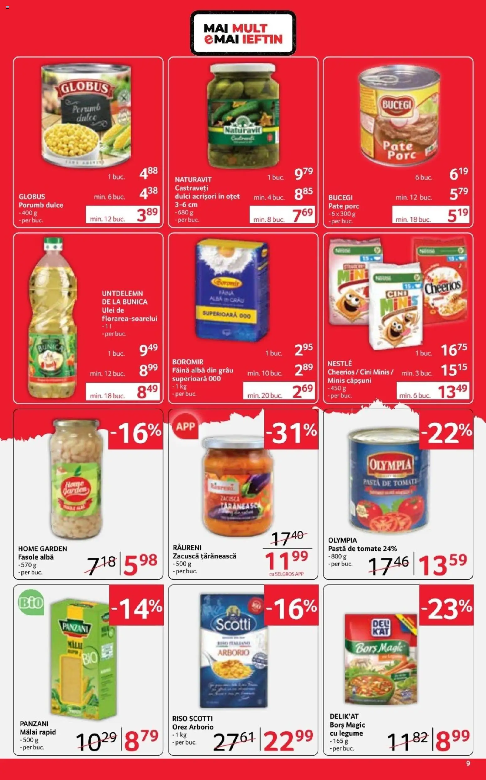 Catalog Selgros 17 - 29 Aprilie 2026 | Pagina 9 | Produse: Borș, Ulei, Pastă de tomate, Mălai