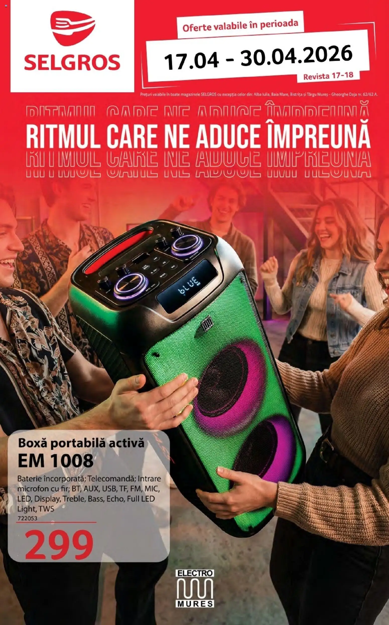 Catalog Selgros 17 - 29 Aprilie 2026 | Pagina 1 | Produse: Microfon, Babak, Baterie, Boxă portabilă