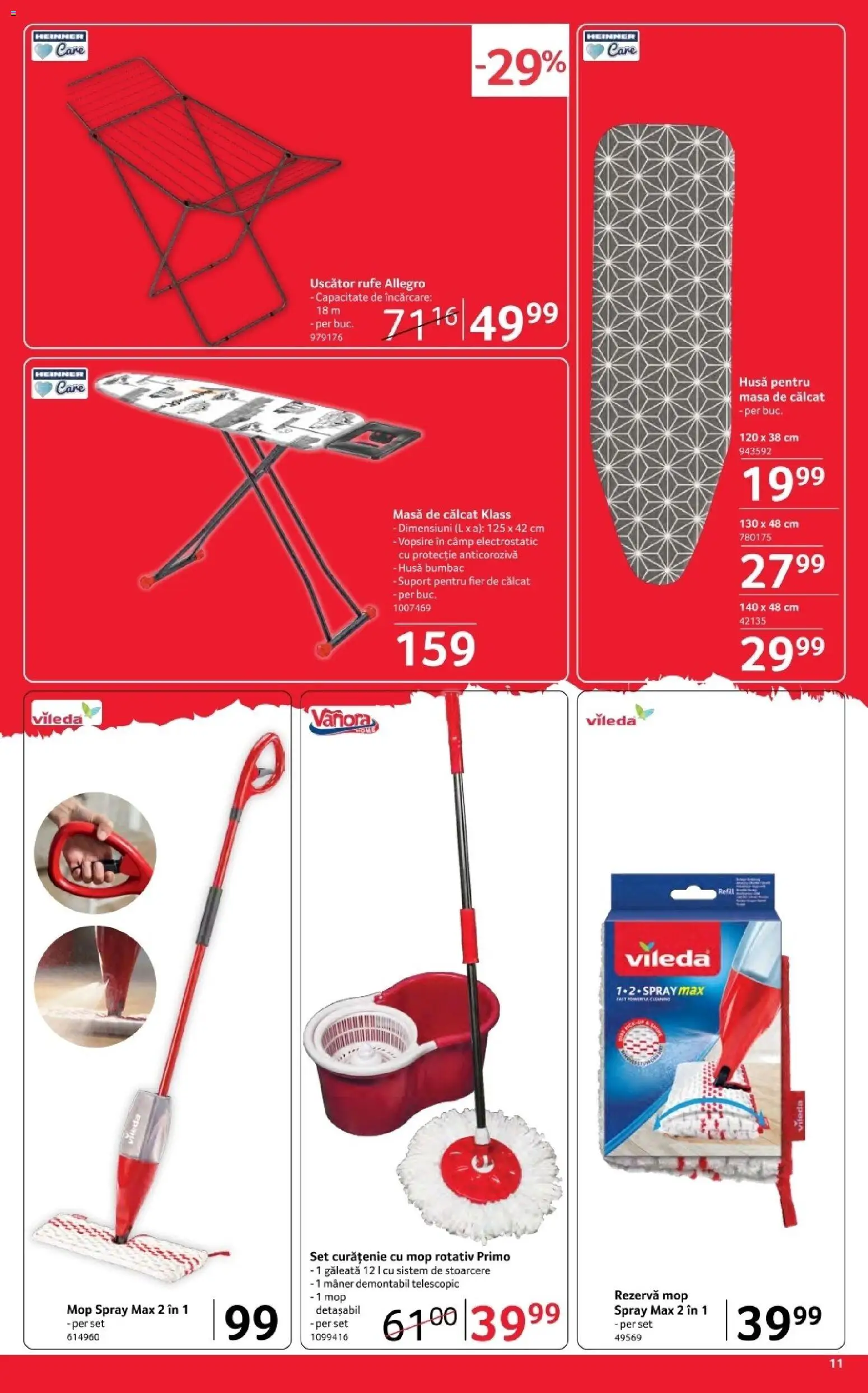 Catalog Selgros 17 - 29 Aprilie 2026 | Pagina 11 | Produse: Uscător, Mop, Masă, Masă de călcat