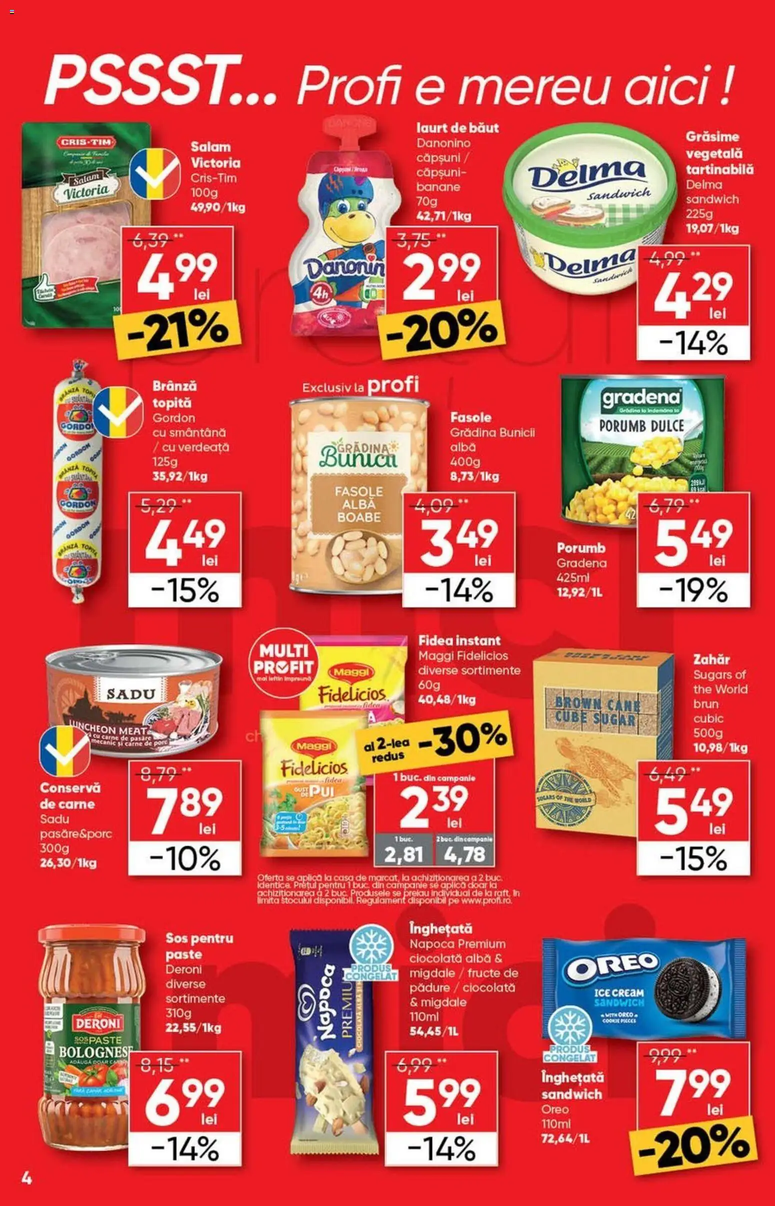 Catalog Profi 15 - 27 Aprilie 2026 | Pagina 4 | Produse: Migdale, Brânză, Banane, Paste