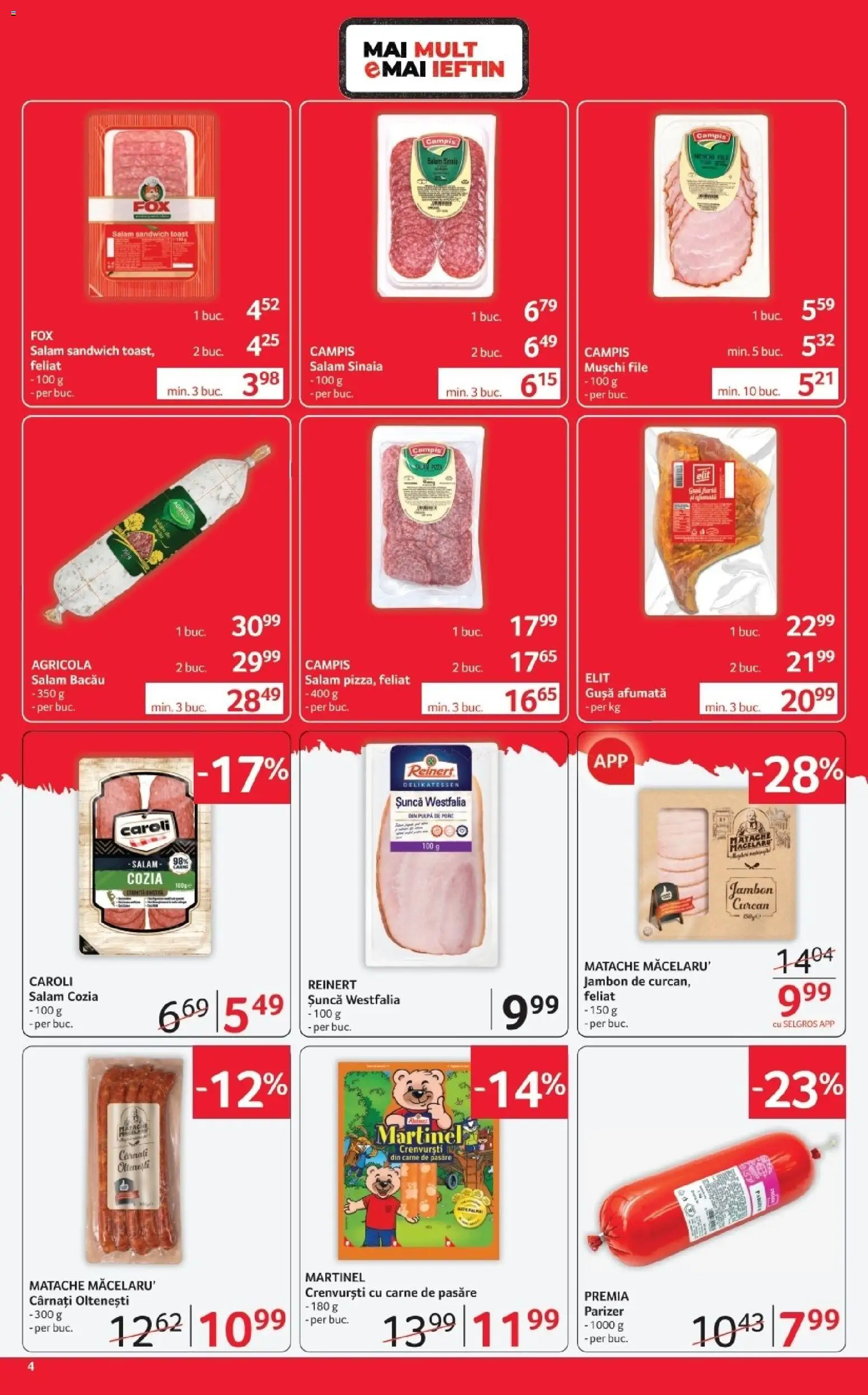 Catalog Selgros 17 - 29 Aprilie 2026 | Pagina 4 | Produse: Crenvurști, Salam, Șuncă, Cârnați