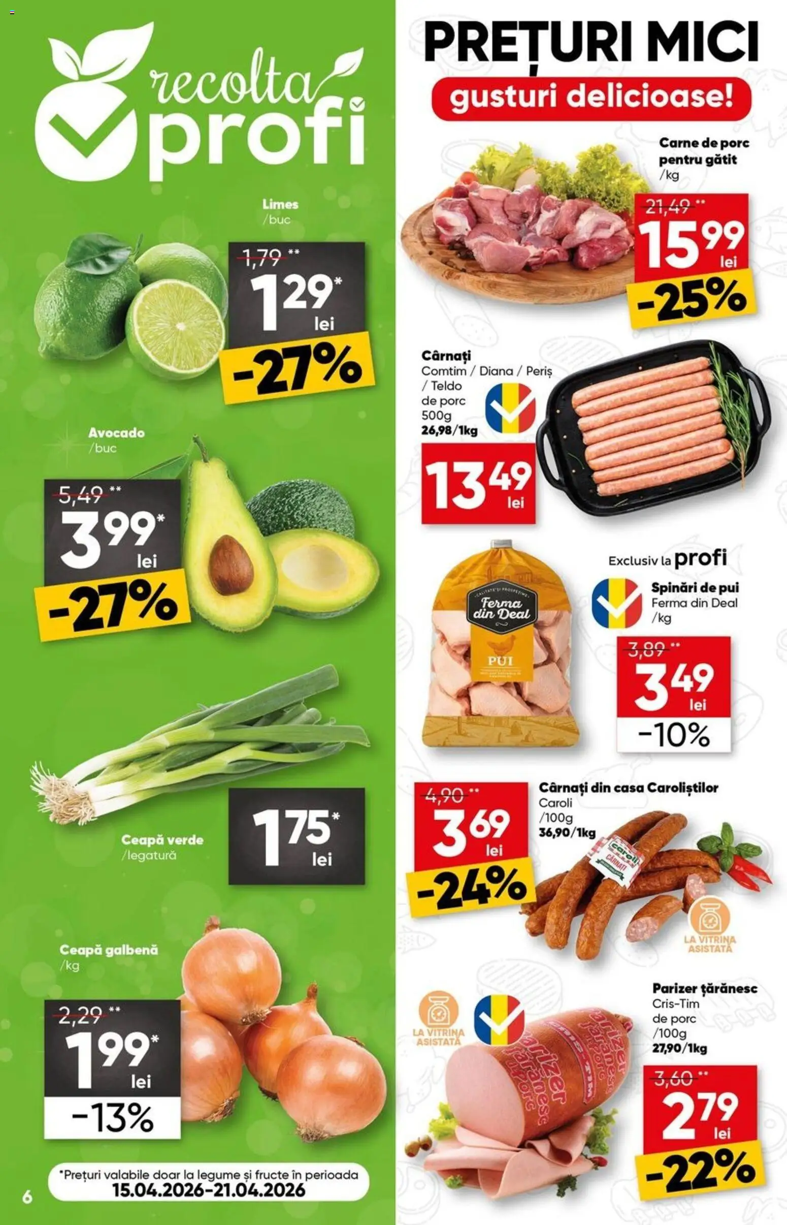 Catalog Profi 15 - 27 Aprilie 2026 | Pagina 6 | Produse: Mici, Parizer, Avocado, Cârnați