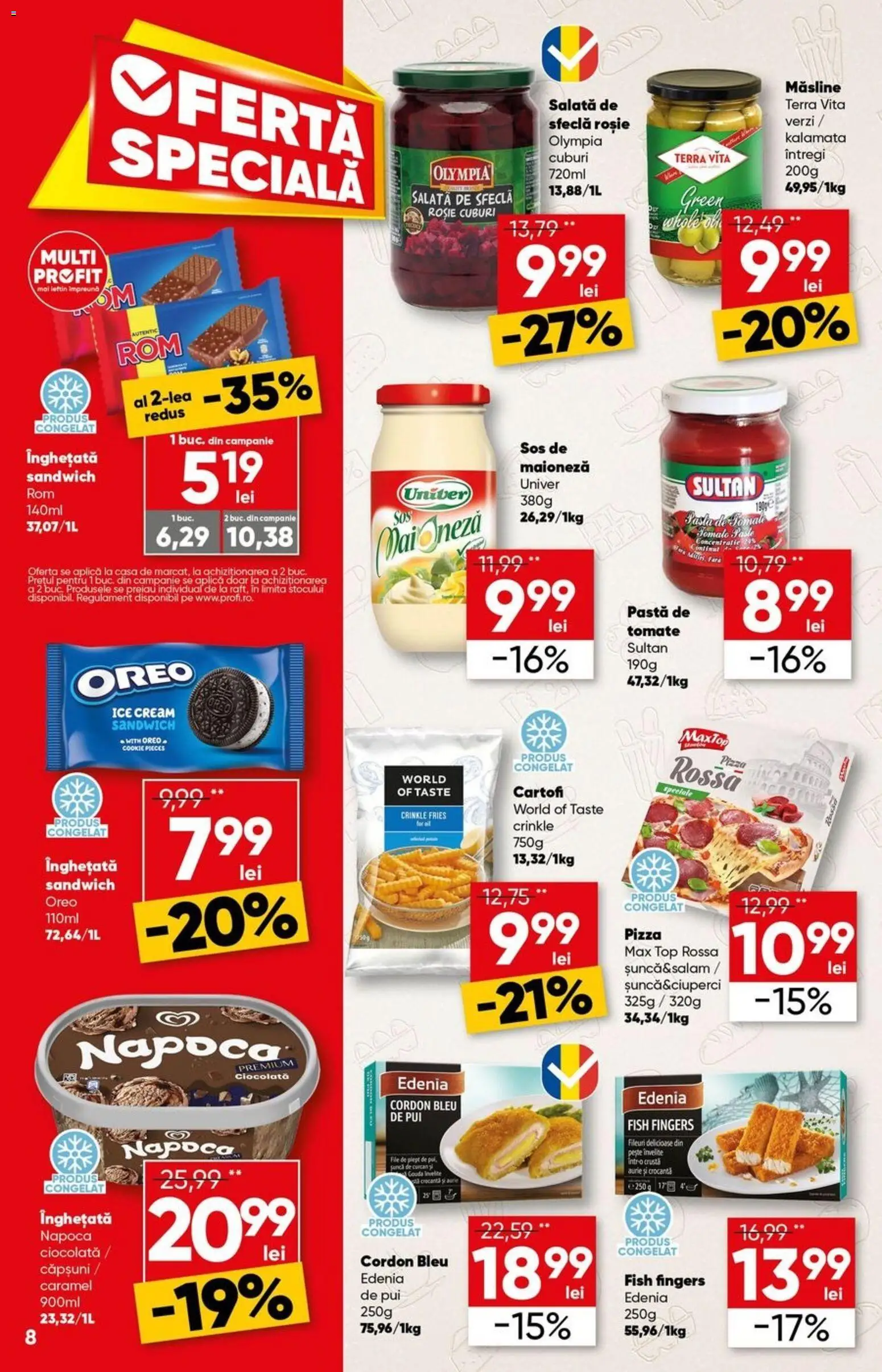 Catalog Profi 15 - 27 Aprilie 2026 | Pagina 8 | Produse: Hacıyatmaz Kedi Oyuncağı, Paste, Înghețată, Sfeclă