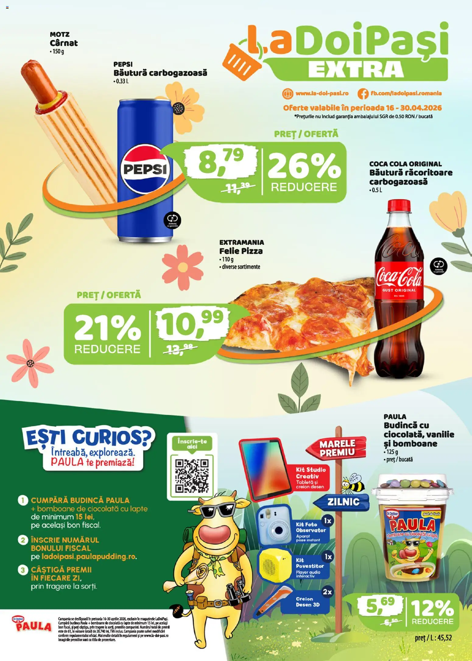 Catalog La Doi Pași 16 - 29 Aprilie 2026 | Pagina 1 | Produse: Tabletă, Player, Amerikan servis, Pizza