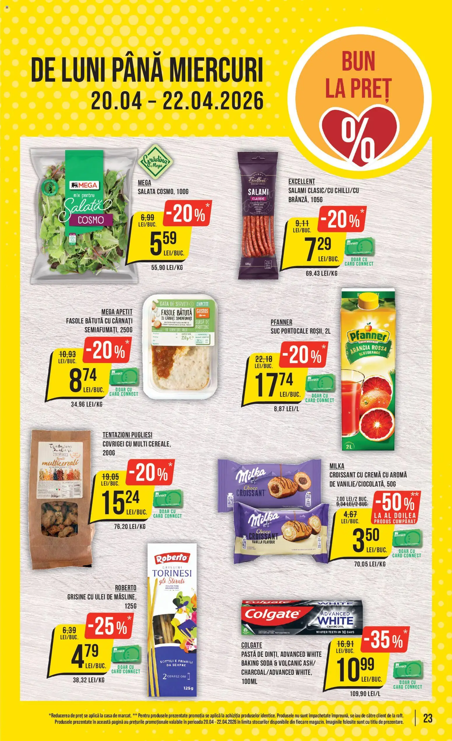 Catalog Mega Image 16 - 21 Aprilie 2026 | Pagina 23 | Produse: Cremă, Portocale, Salată, Cârnați