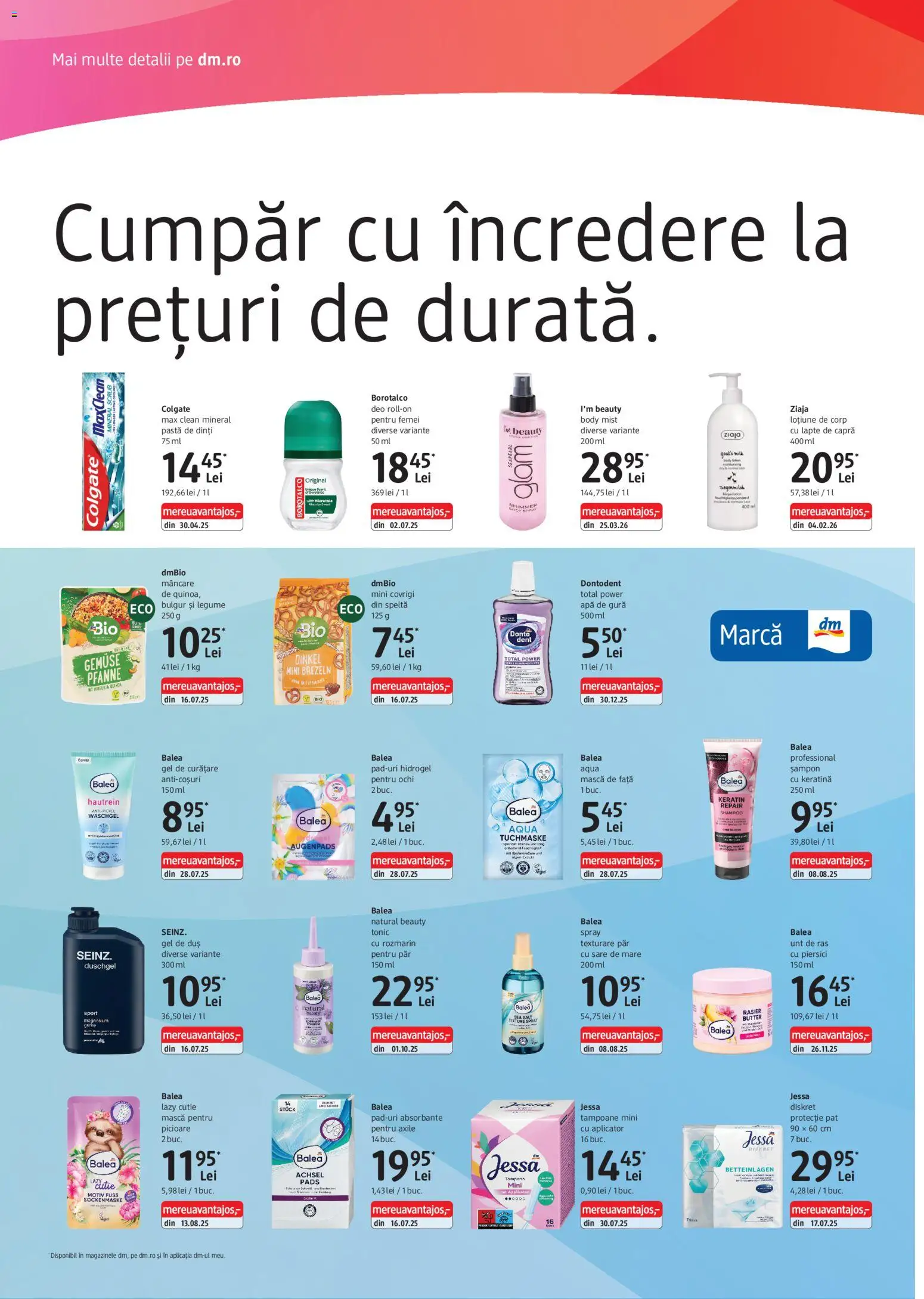 Catalog DM Drogerie Markt 16 Aprilie - 11 Mai 2026 | Pagina 2 | Produse: Şerit ödül, Gel de curățare, Deodorant, Pastă de dinți