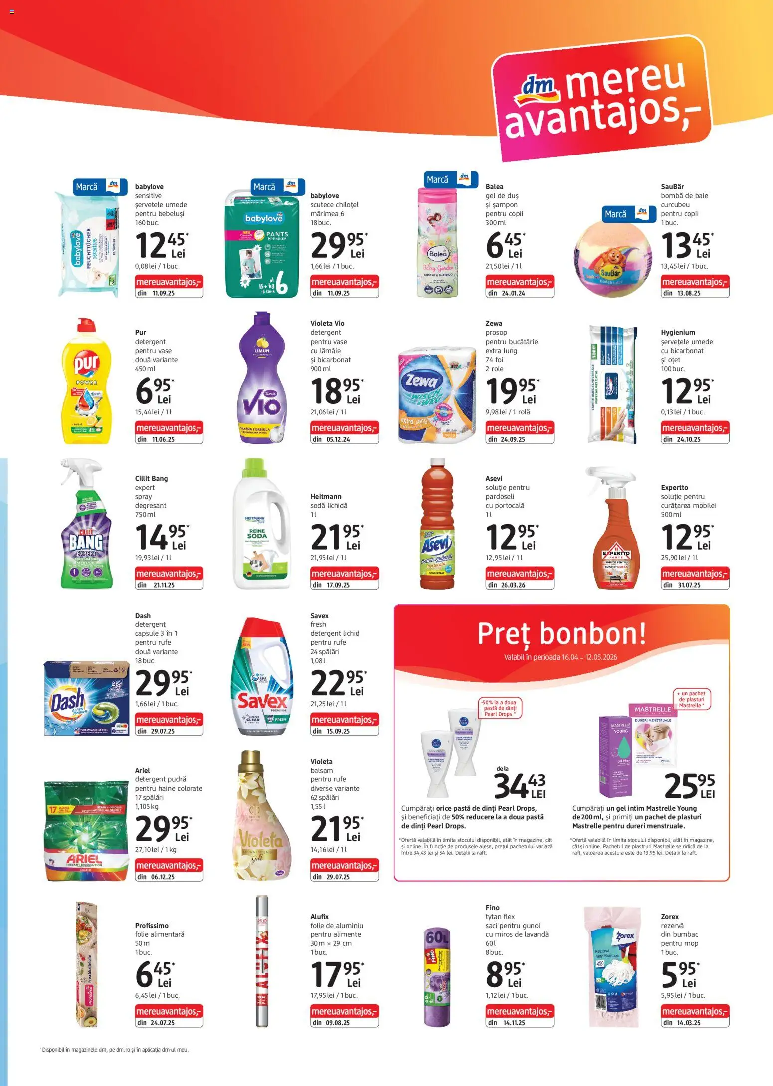 Catalog DM Drogerie Markt 16 Aprilie - 11 Mai 2026 | Pagina 3 | Produse: Mop, Role, Balsam, Pastă de dinți