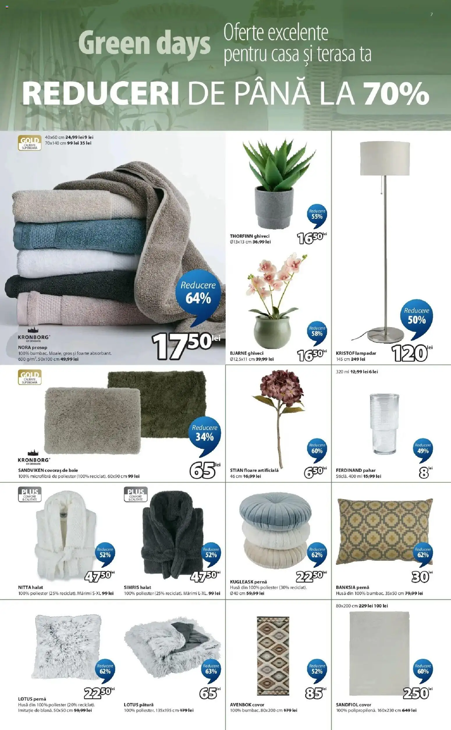 Catalog JYSK 16 - 22 Aprilie 2026 | Pagina 7 | Produse: Pernă, Pătură, Covor, Ghiveci