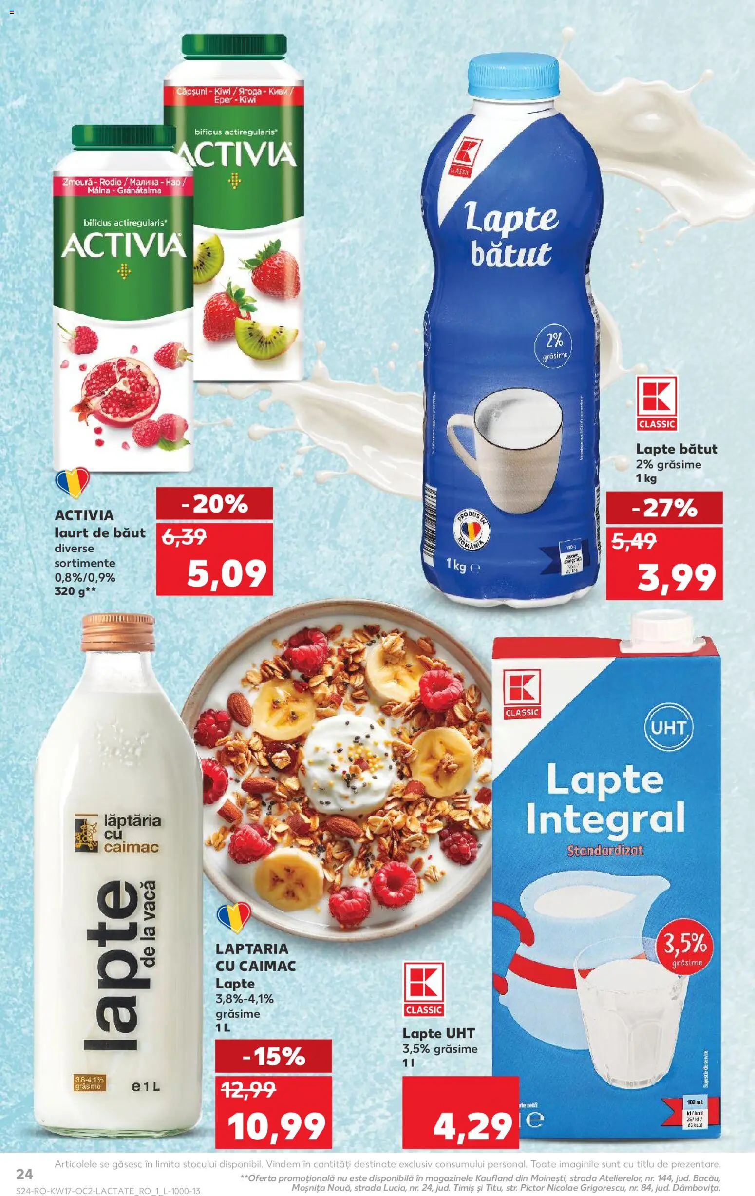 Catalog Kaufland 22 - 27 Aprilie 2026 | Pagina 24 | Produse: Zmeură, Lapte, Iaurt, Kiwi