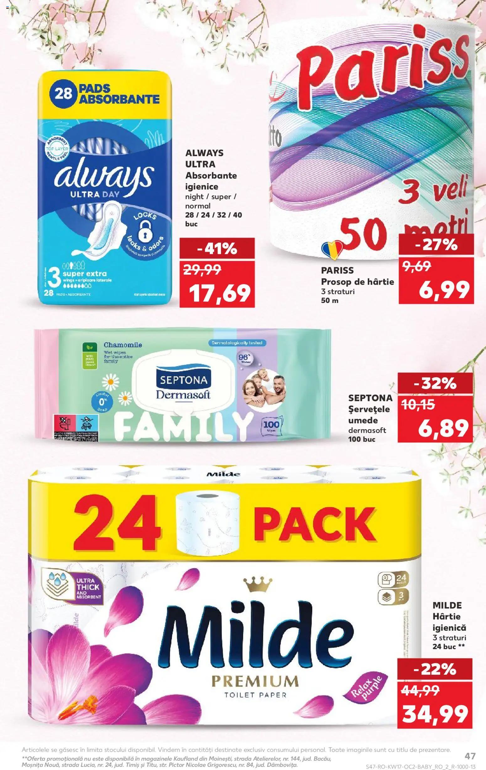 Catalog Kaufland 22 - 27 Aprilie 2026 | Pagina 47 | Produse: Șervețele umede, Absorbante