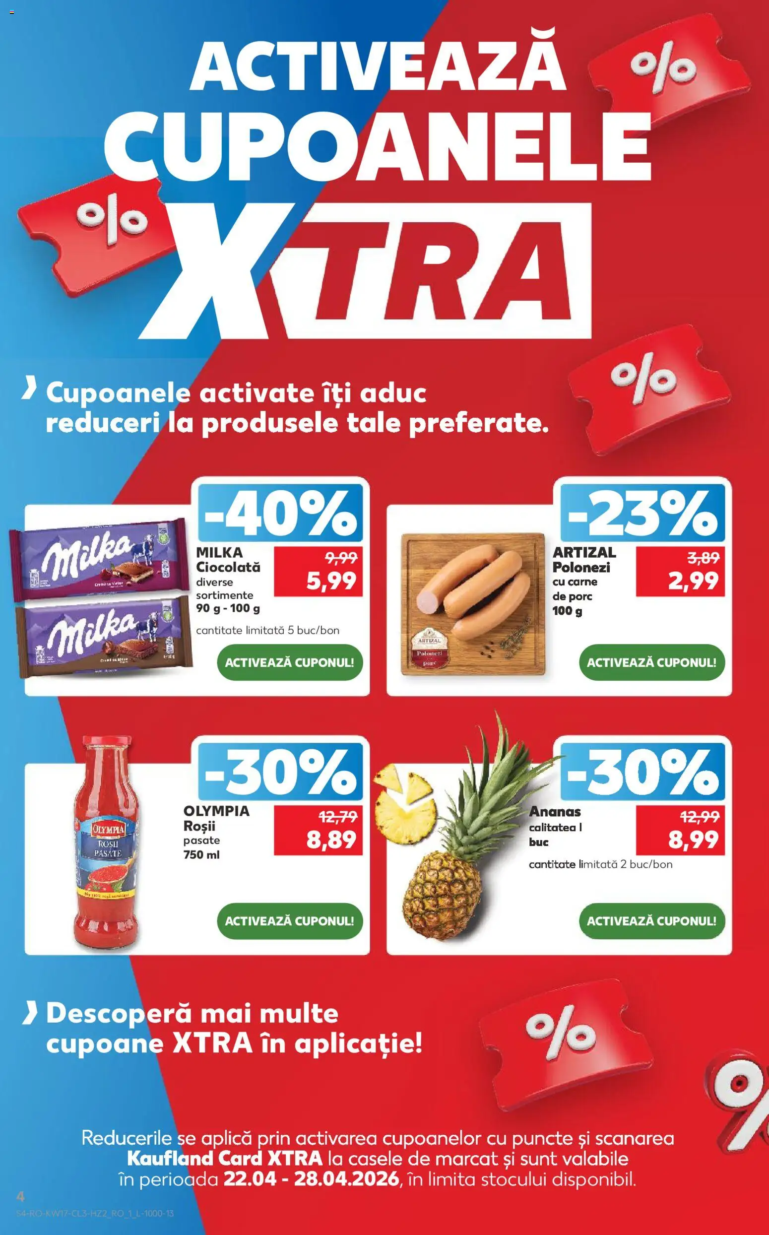 Catalog Kaufland 22 - 27 Aprilie 2026 | Pagina 4 | Produse: Ciocolată, Carne De Porc, Roșii, Ananas