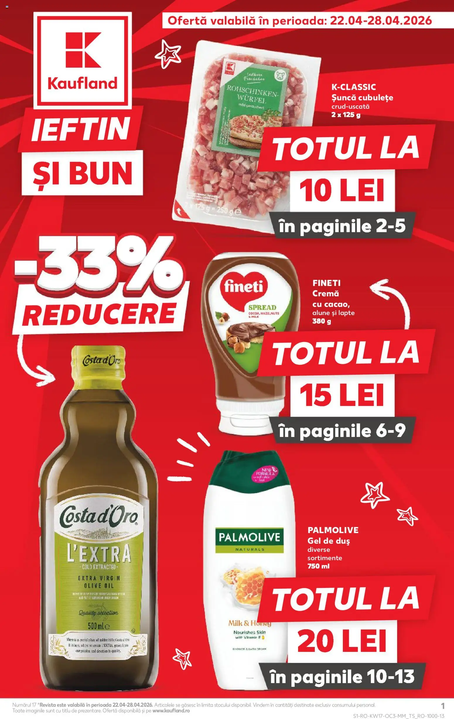 Catalog Kaufland 22 - 27 Aprilie 2026 | Pagina 1 | Produse: Duș, Alune, Lapte, Cremă