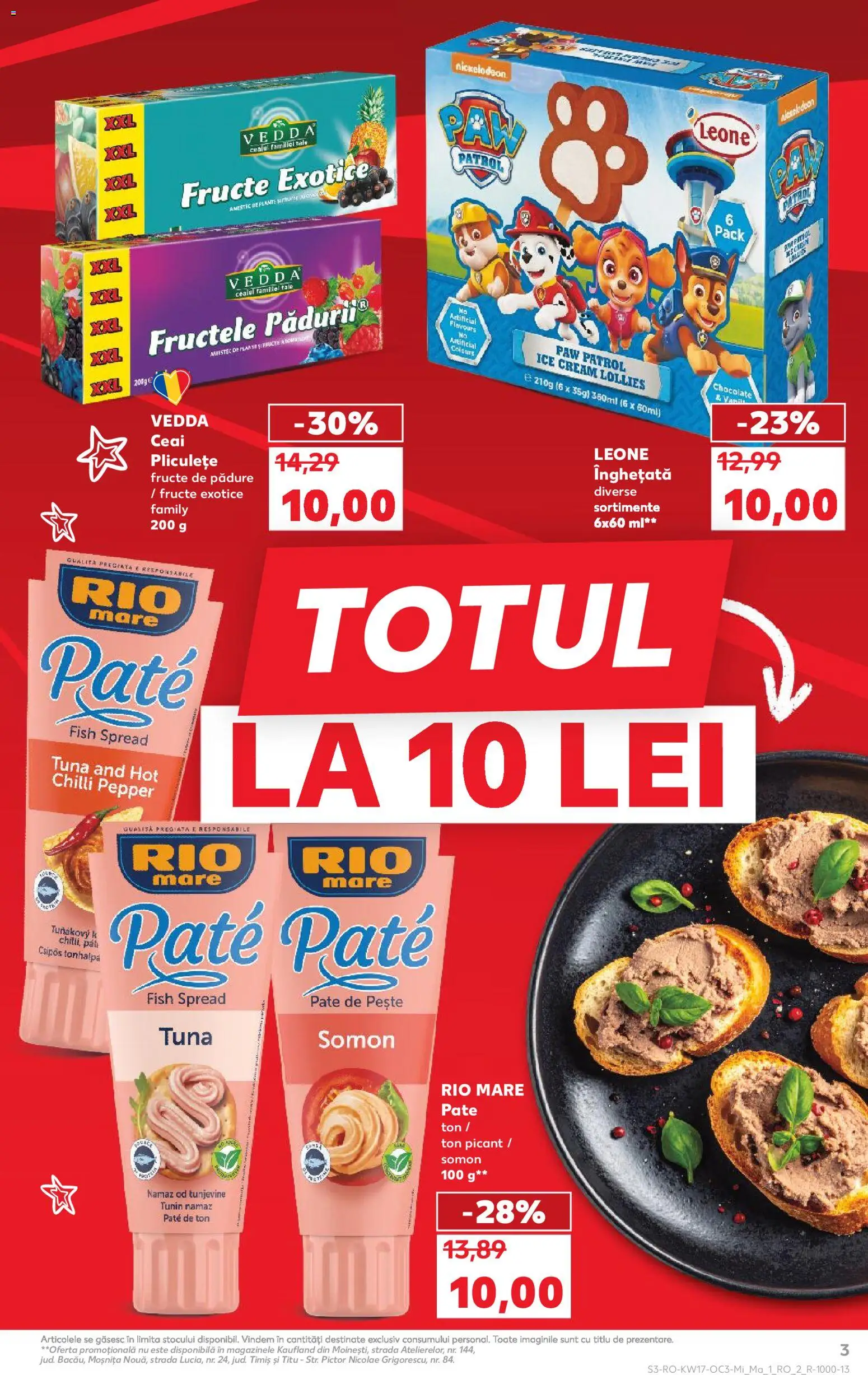 Catalog Kaufland 22 - 27 Aprilie 2026 | Pagina 3 | Produse: Pate, Pește, Ceai, Înghețată