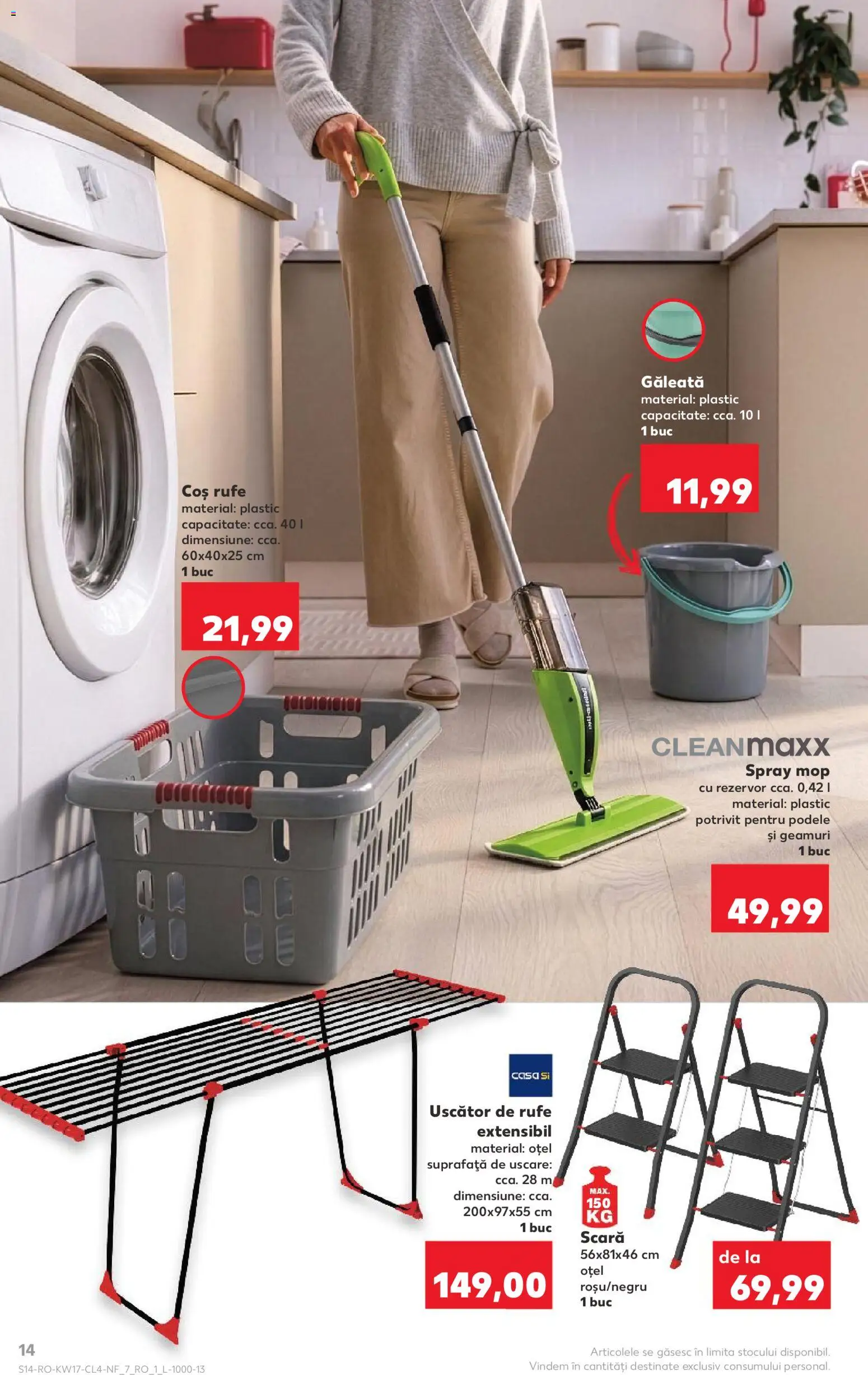 Catalog Kaufland 22 - 27 Aprilie 2026 | Pagina 14 | Produse: Uscător, Mop, Scară, Coș