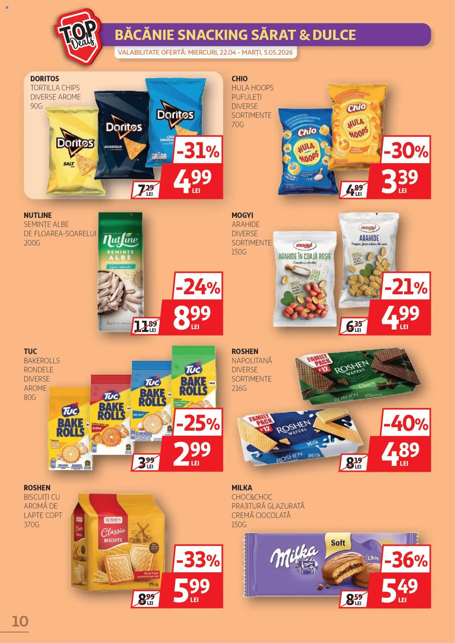 Catalog Auchan 22 Aprilie - 4 Mai 2026 | Pagina 10 | Produse: Semințe, Lapte, Cremă, Ciocolată